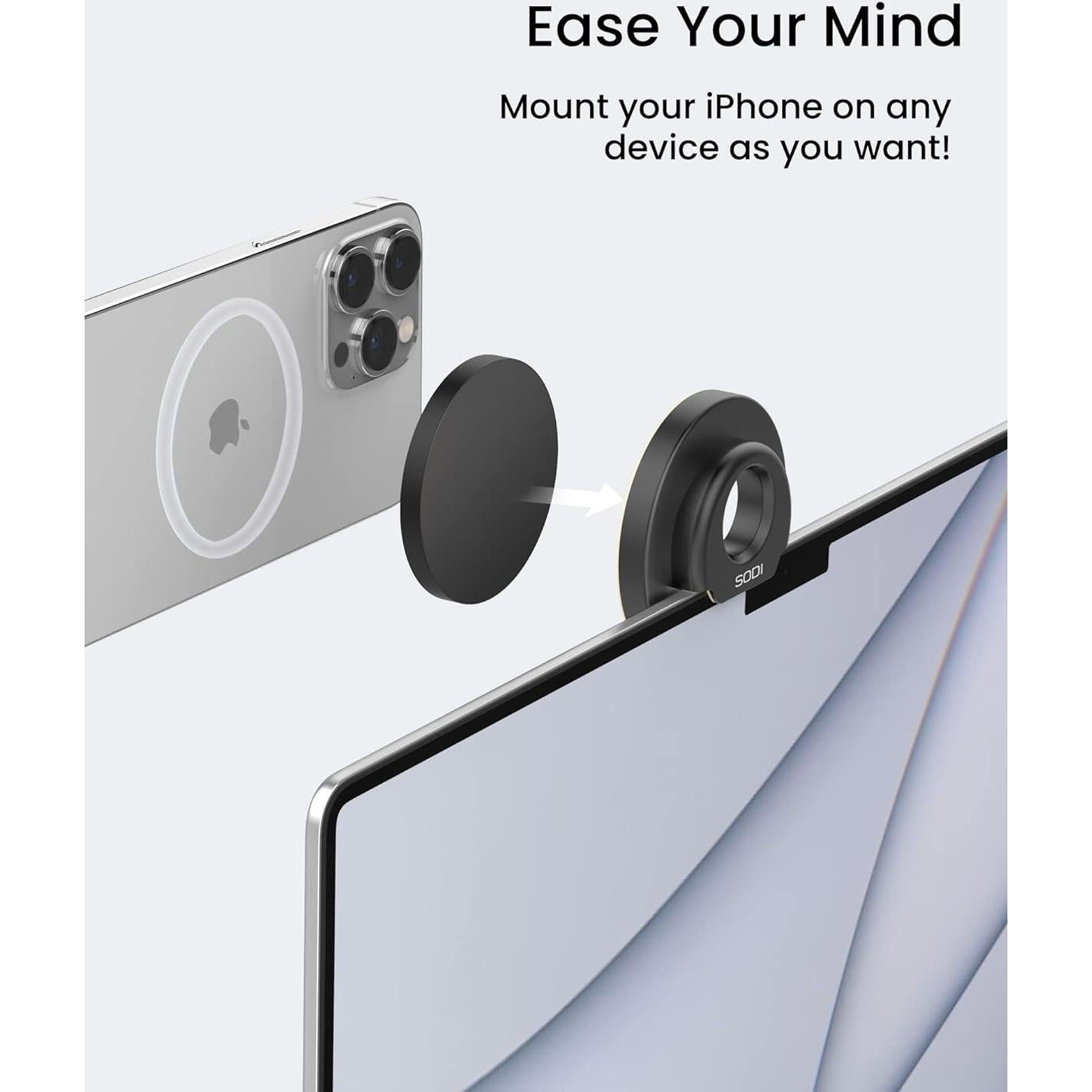 Soporte de Cámara de Continuidad SODI para iPhone 12-16 y Mac