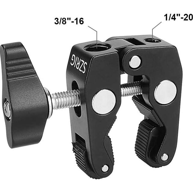 Super Crab Clamp SZRIG con rosca 1/4" y 3/8" para estudio