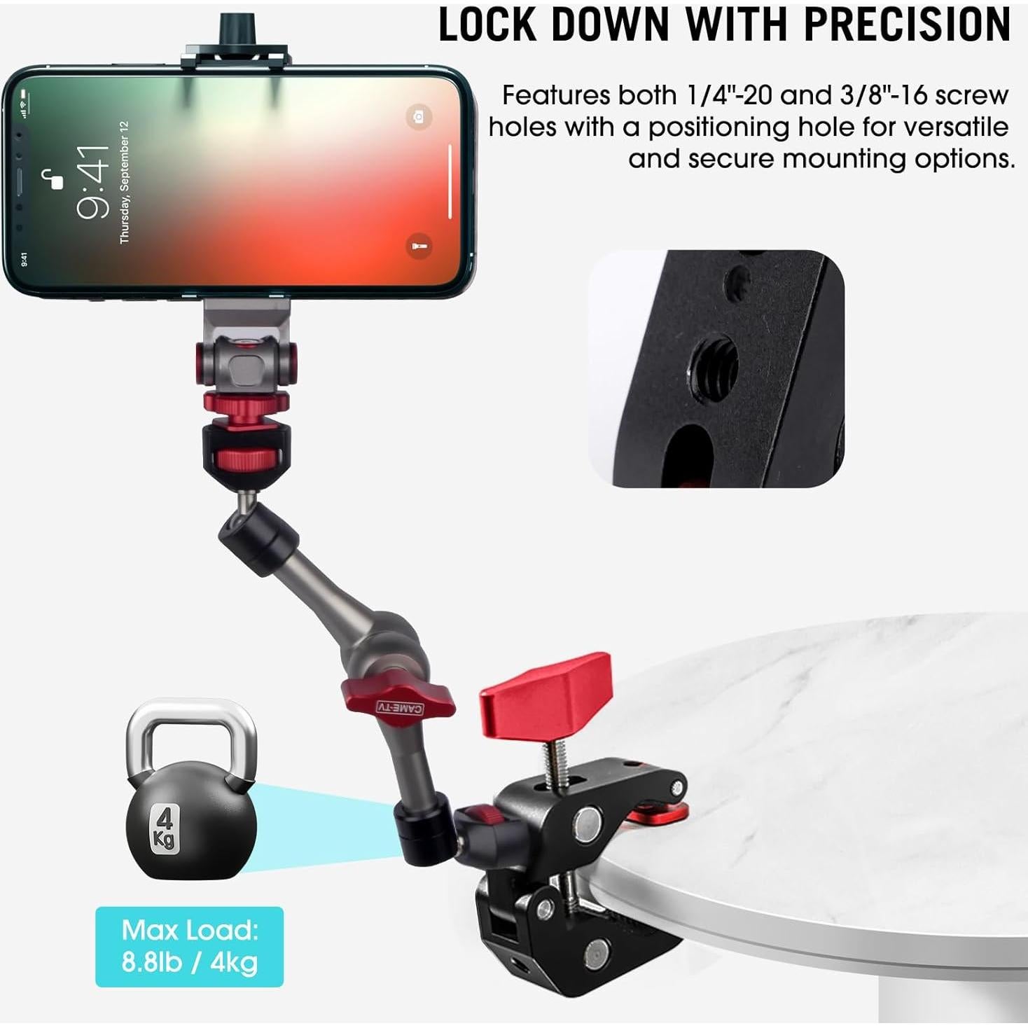 Soporte de cámara Came-TV Super Clamp Aluminio 4kg