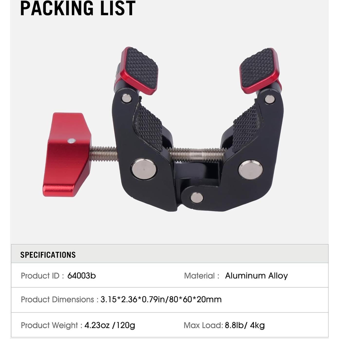 Soporte de cámara Came-TV Super Clamp Aluminio 4kg