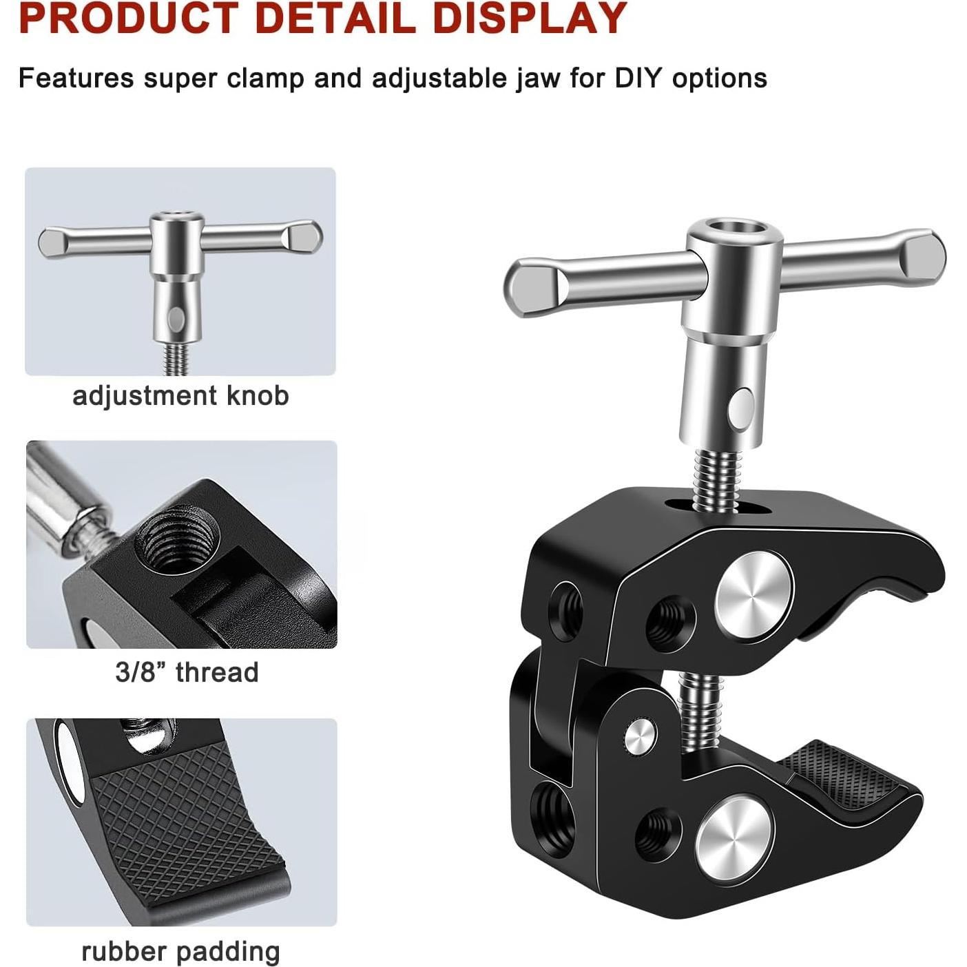 Super Clamp Mount Lanxire - Abrazadera de Cámara 2 Pzas