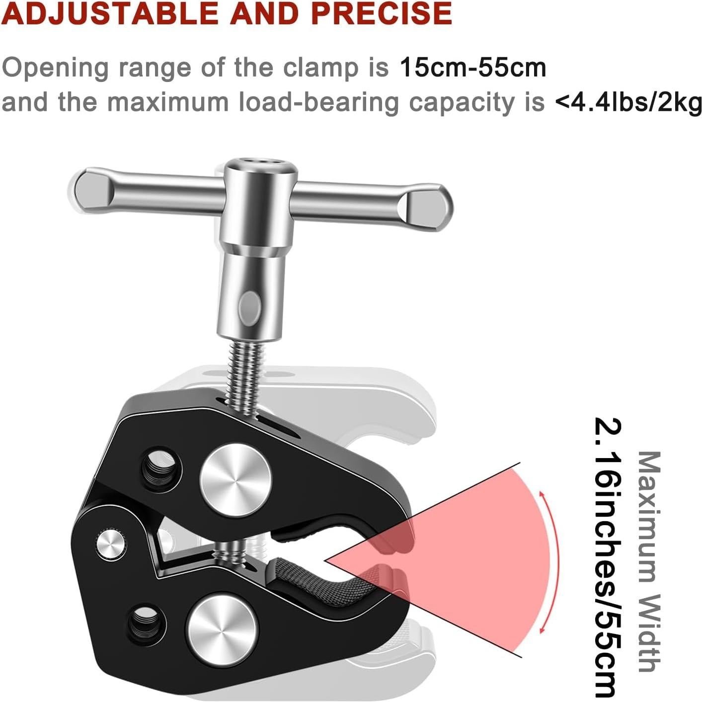 Super Clamp Mount Lanxire - Abrazadera de Cámara 2 Pzas