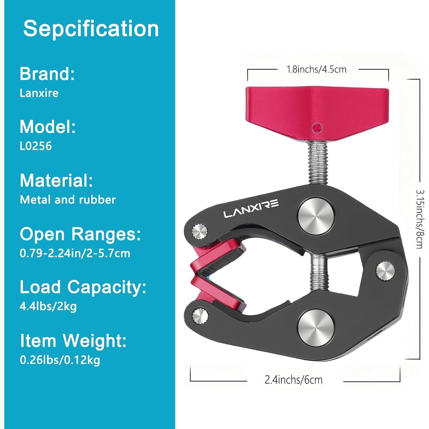 Clip de Montaje de Cámara LANXIRE con Abrazadera Cangrejo