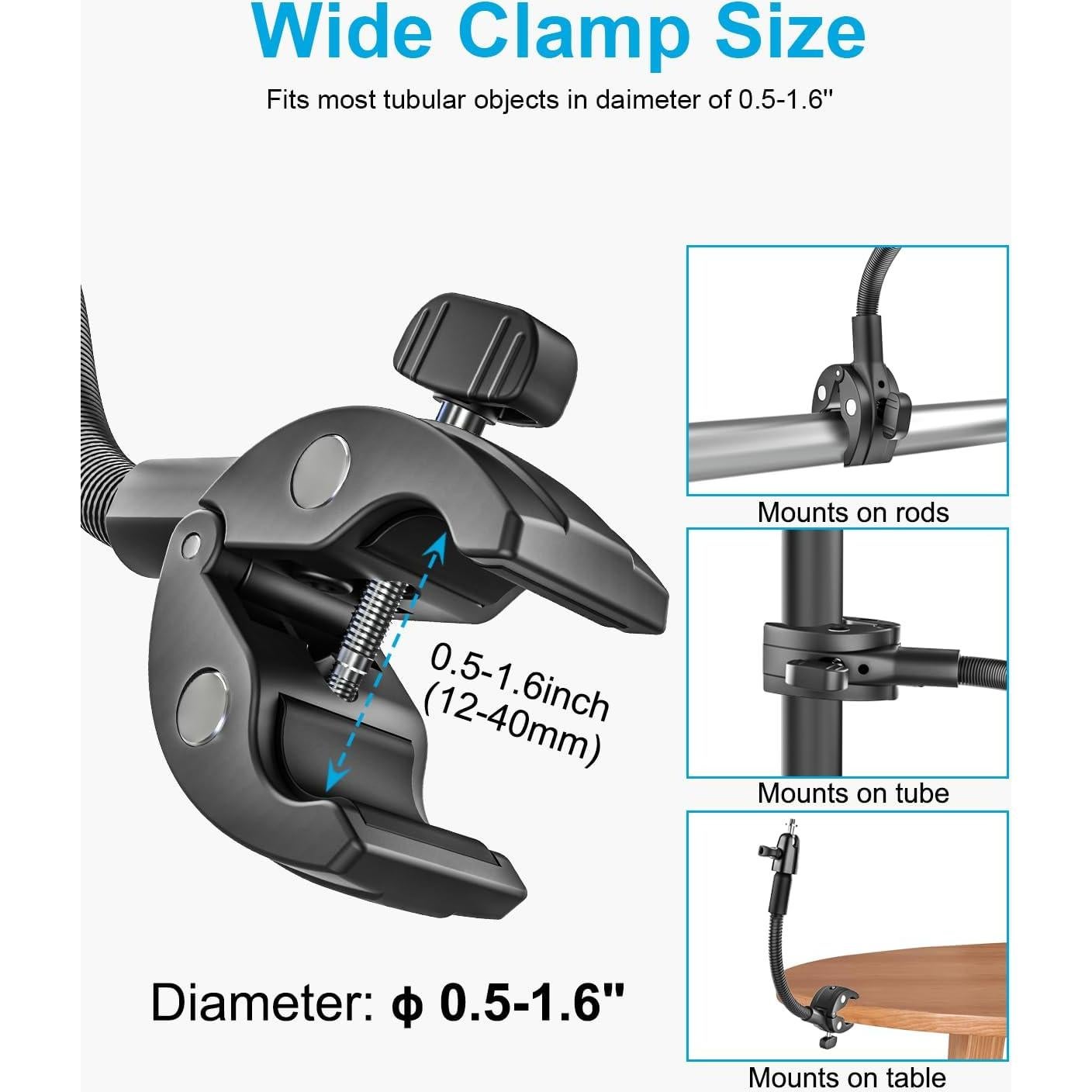 Soporte de Cámara Gooseneck Woleyi Ajustable 360° para DSLR/Gopro