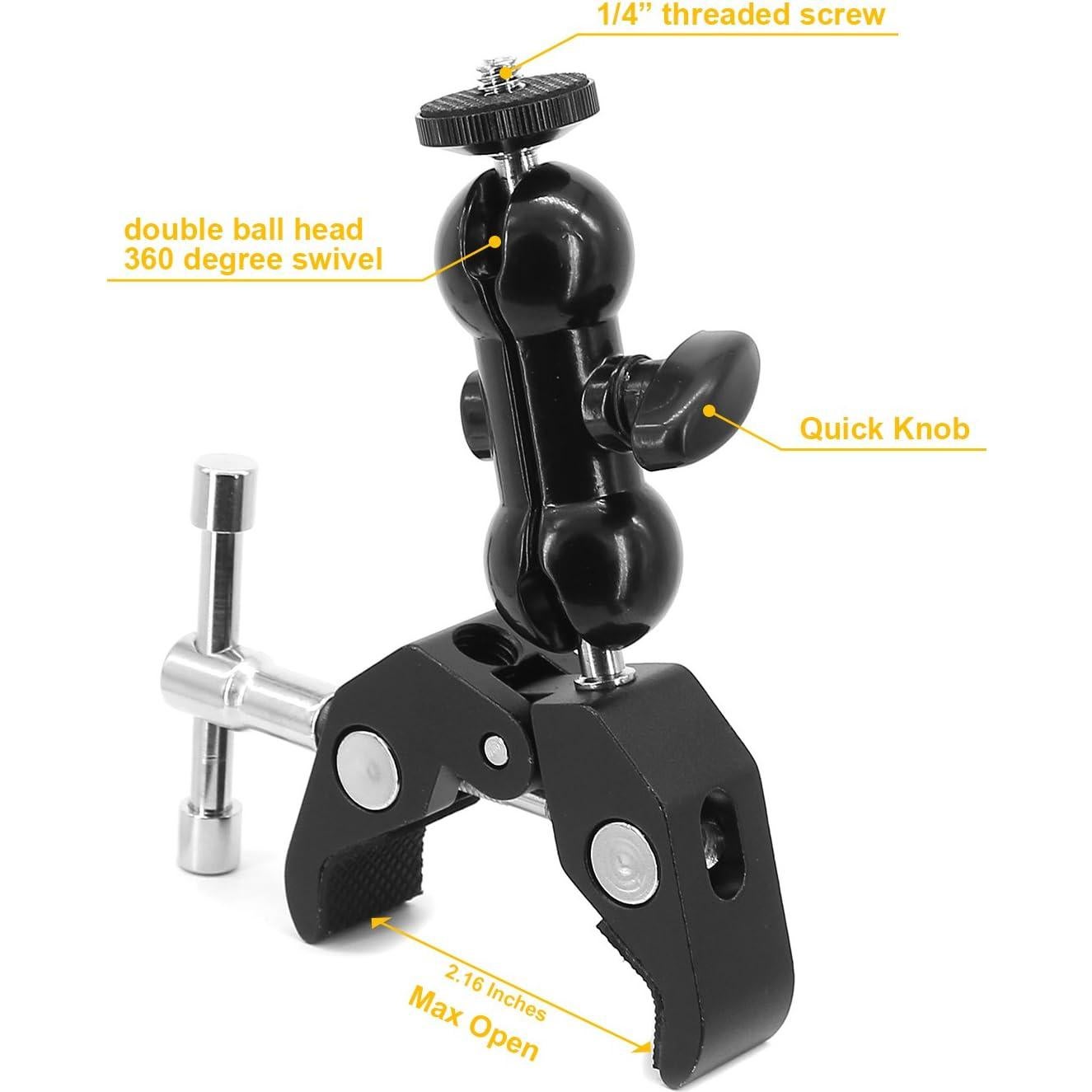 Soporte de Montaje de Cámara Anwenk 2Pack Doble Bola + Abrazadera
