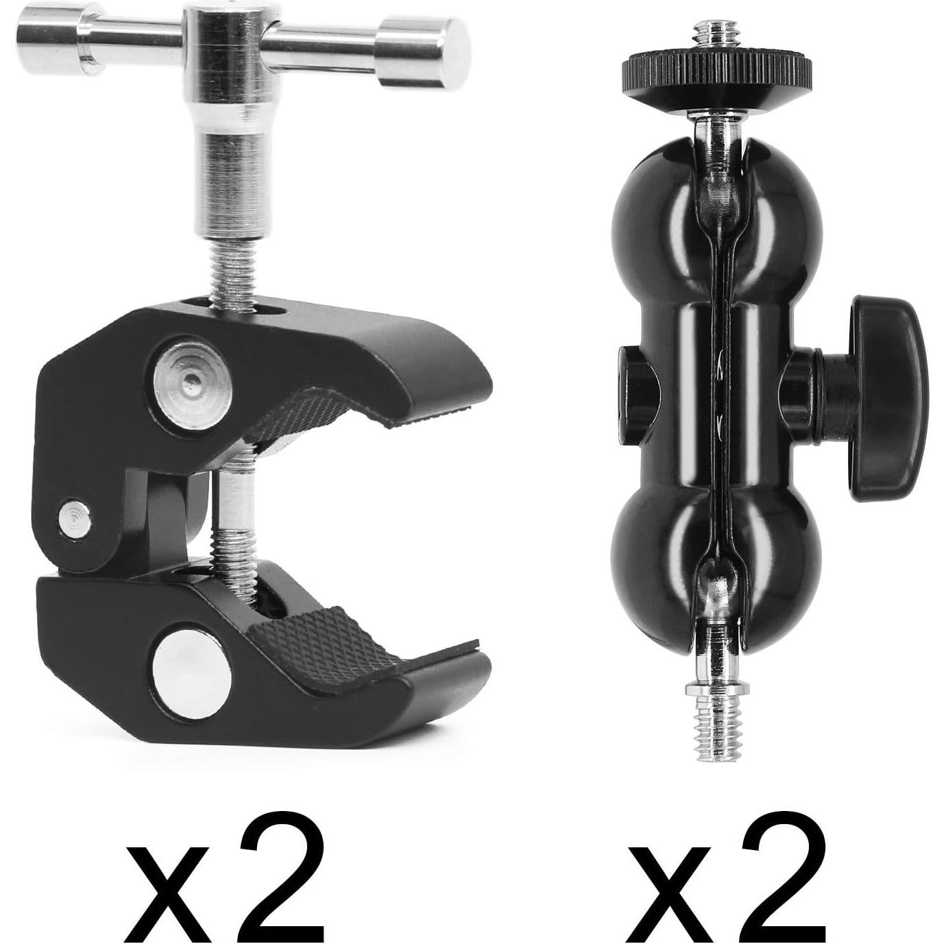 Soporte de Montaje de Cámara Anwenk 2Pack Doble Bola + Abrazadera