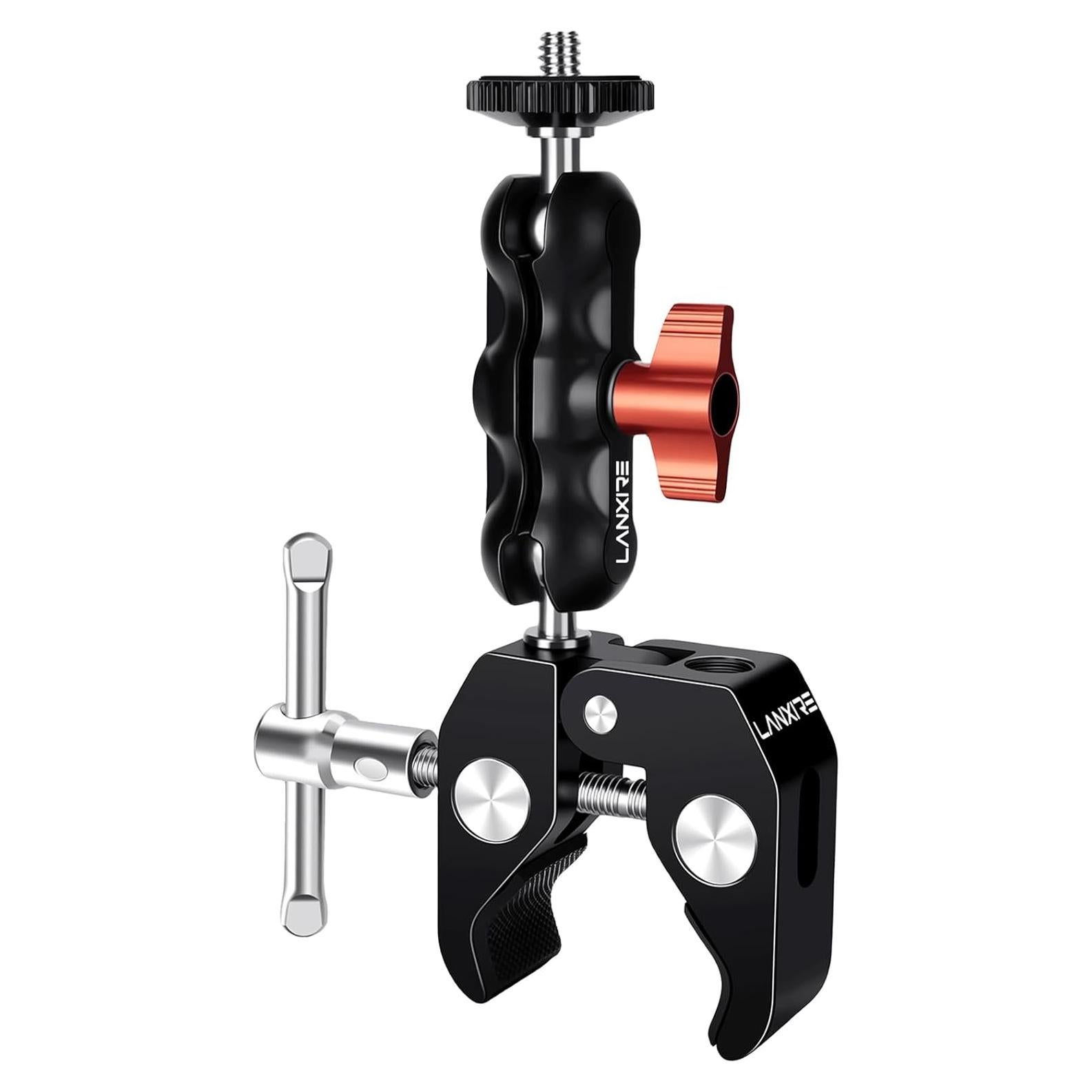 Soporte de cámara Super Clamp Lanxire con cabezal esférico 360°