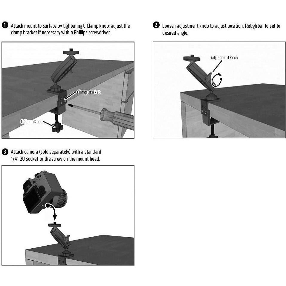 Soporte de cámara Arkon RM0861420 con abrazadera en C