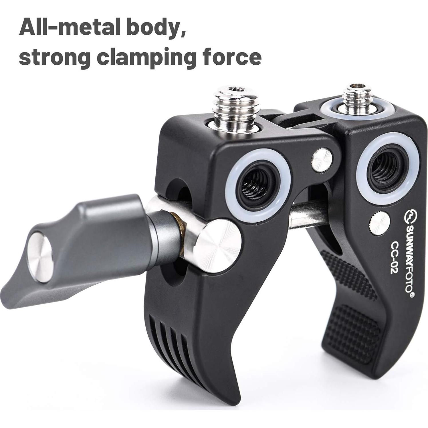 SUNWAYFOTO CC-02 Super Clamp para Trípode 1/4 y 3/8