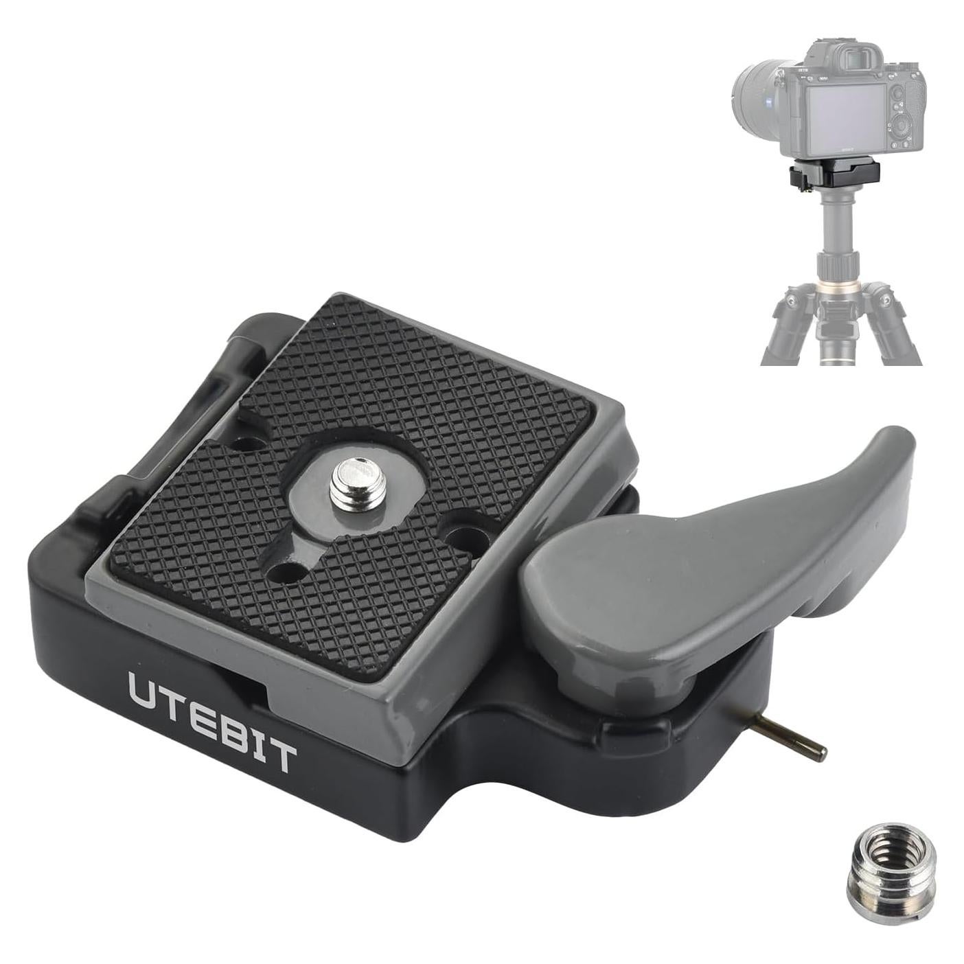 Placa de Liberación Rápida UTEBIT para Trípode Manfrotto Gris