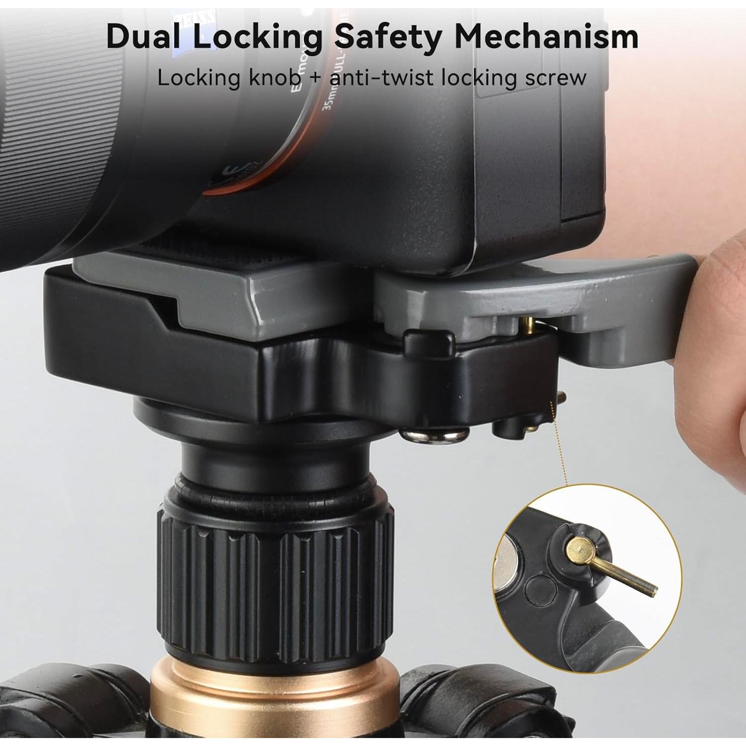 Placa de Liberación Rápida UTEBIT para Trípode Manfrotto Gris