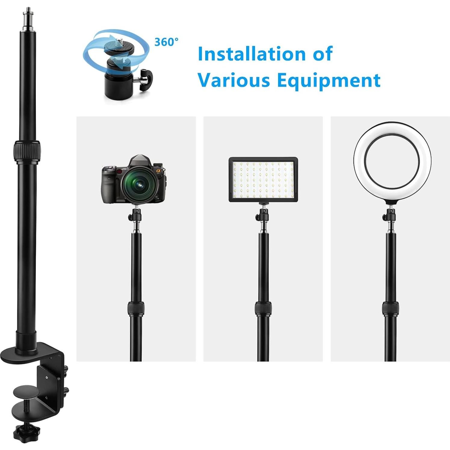 Soporte de escritorio ajustable Tinpops para cámara DSLR 42-104 cm