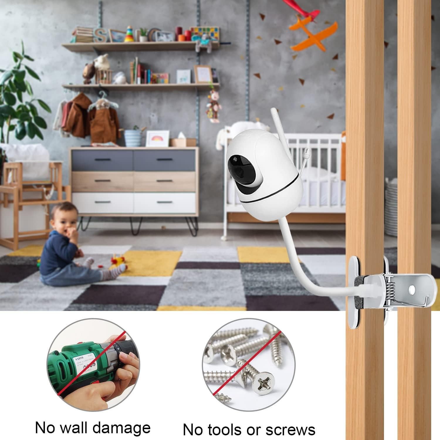 Soporte Clip Flexible para Monitor de Bebé HelloBaby y ANMEATE