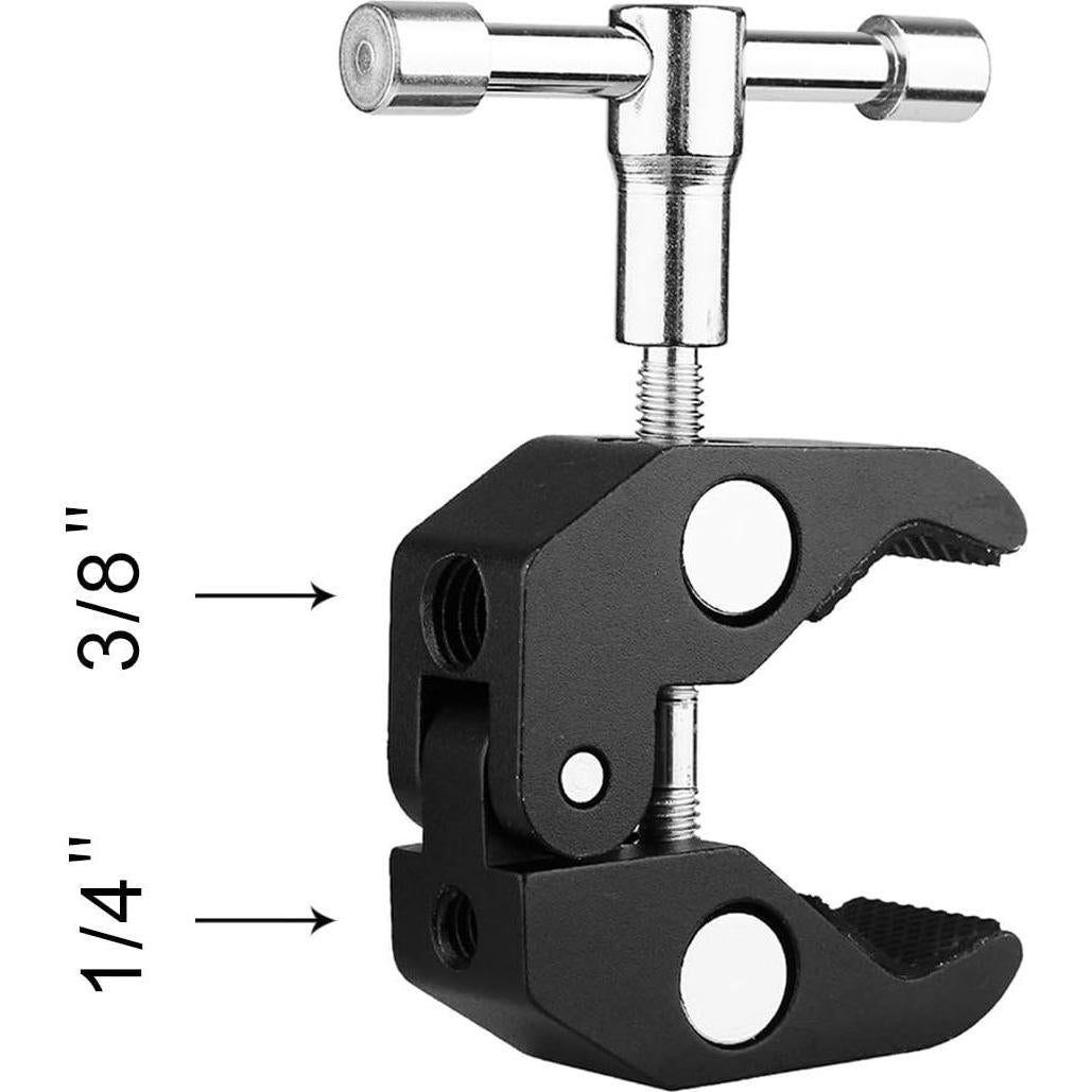 Super Clamp Doble Bola SLOW DOLPHIN con Tornillo 1/4" y 3/8"