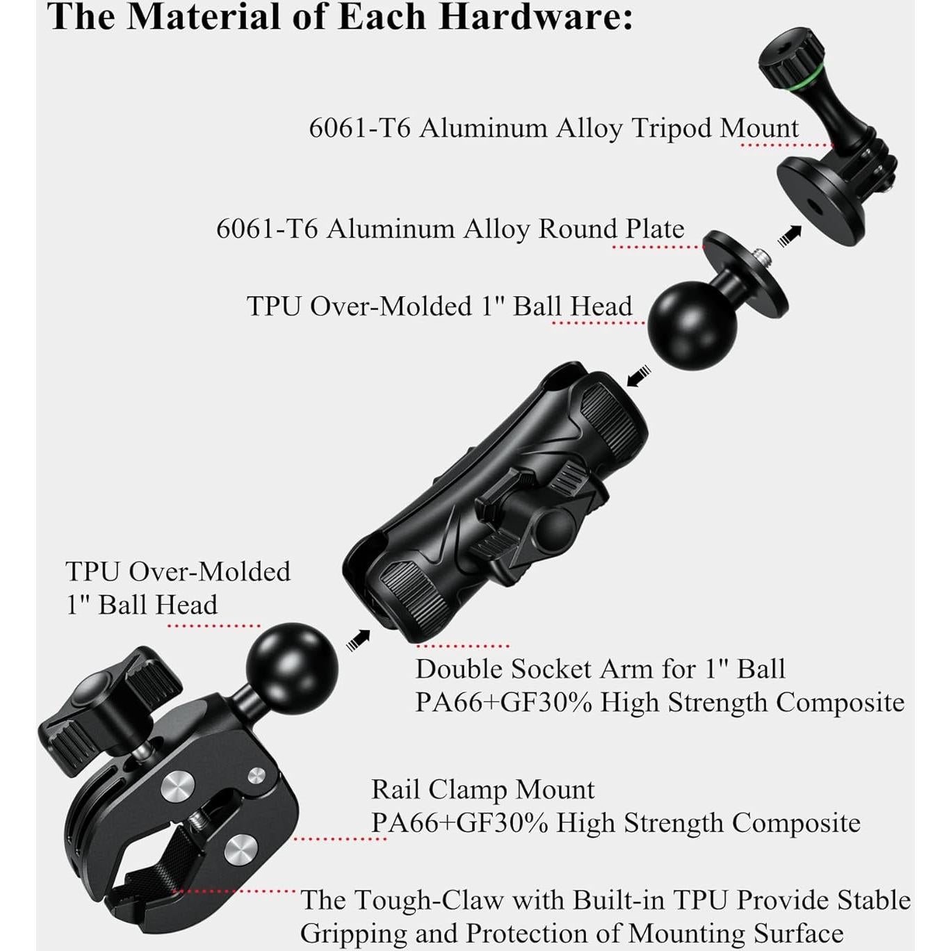 Soporte de Cámara BRCOVAN con Brazo Mágico 9 cm y Adaptador