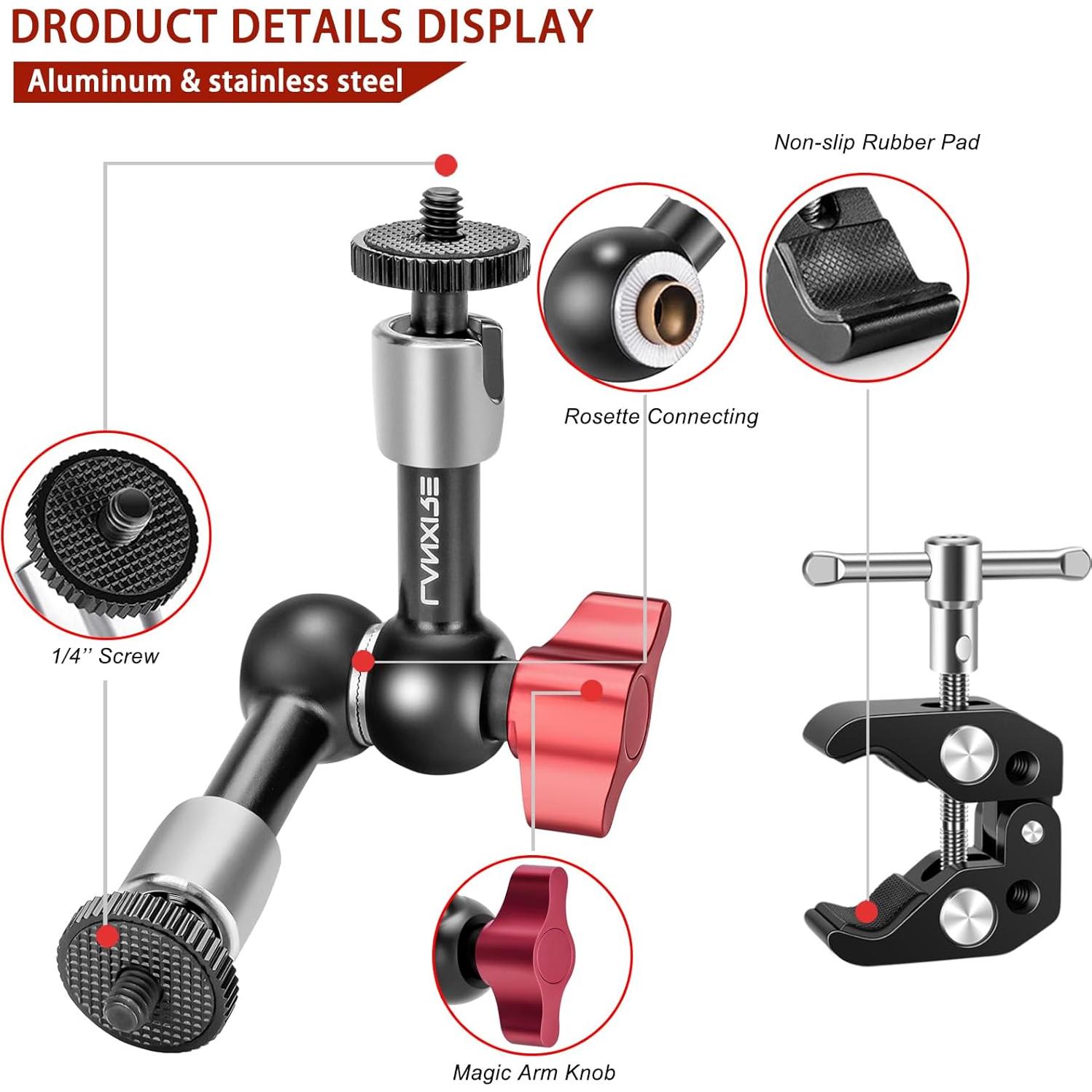 Super Abrazadera de Cámara Lanxire con Brazo Mágico 15cm