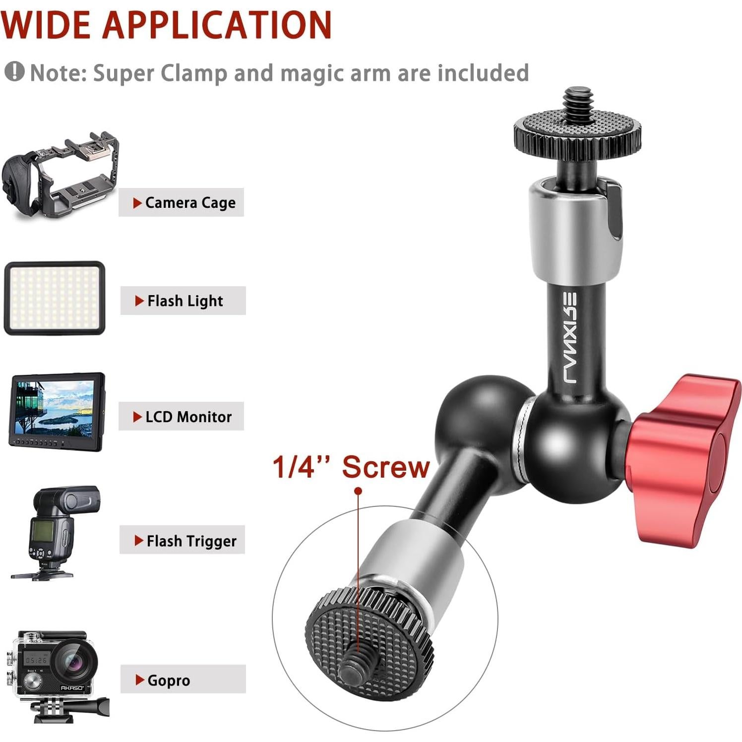 Super Abrazadera de Cámara Lanxire con Brazo Mágico 15cm