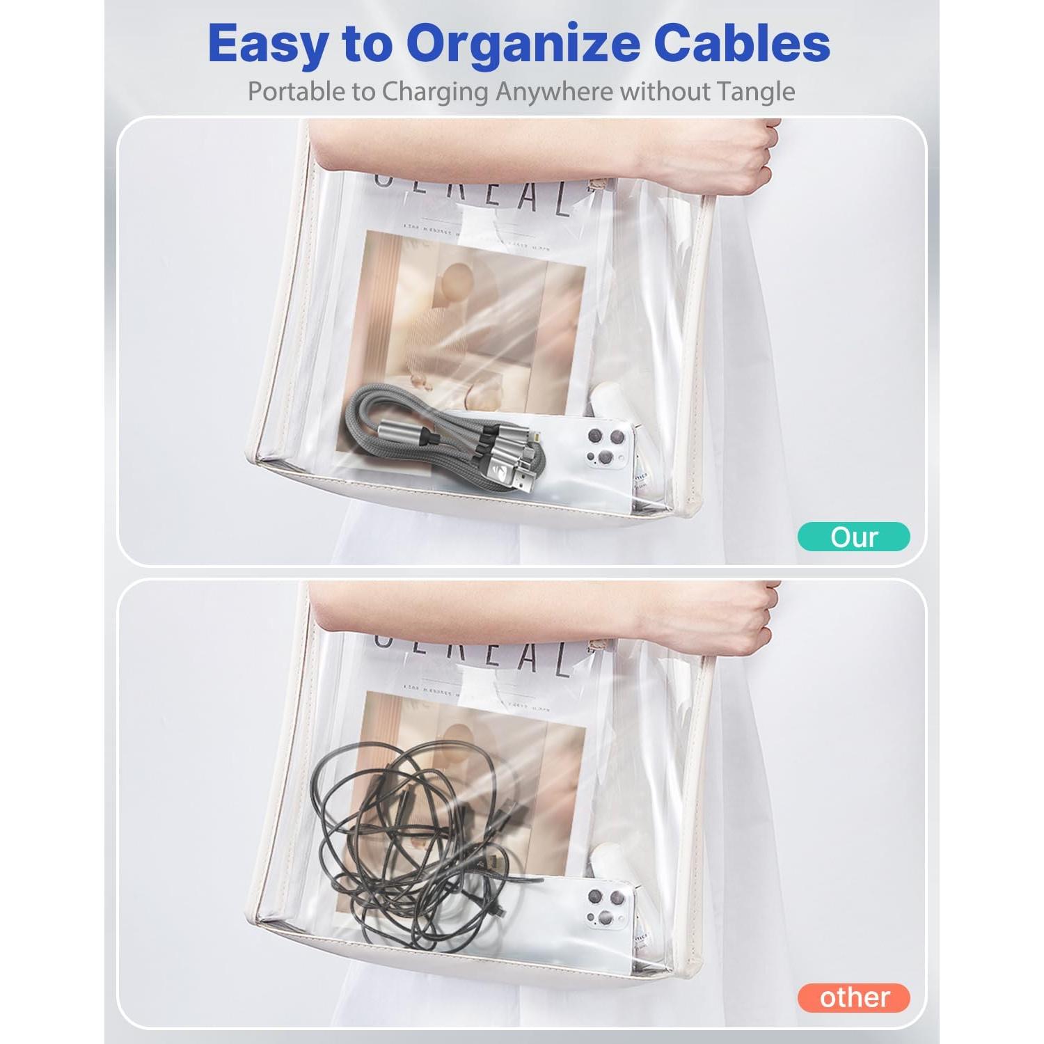 Cable Cargador Multi 3 en 1 Aioneus 4FT Carga Rápida Gris