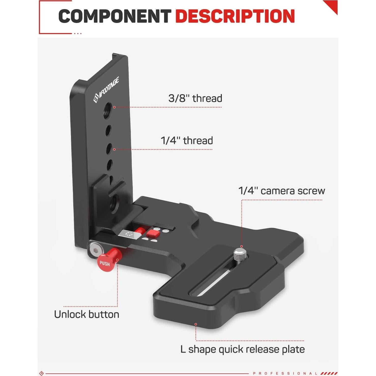Placa de cámara en L IFOOTAGE LP-01 para Shark Slider Nano