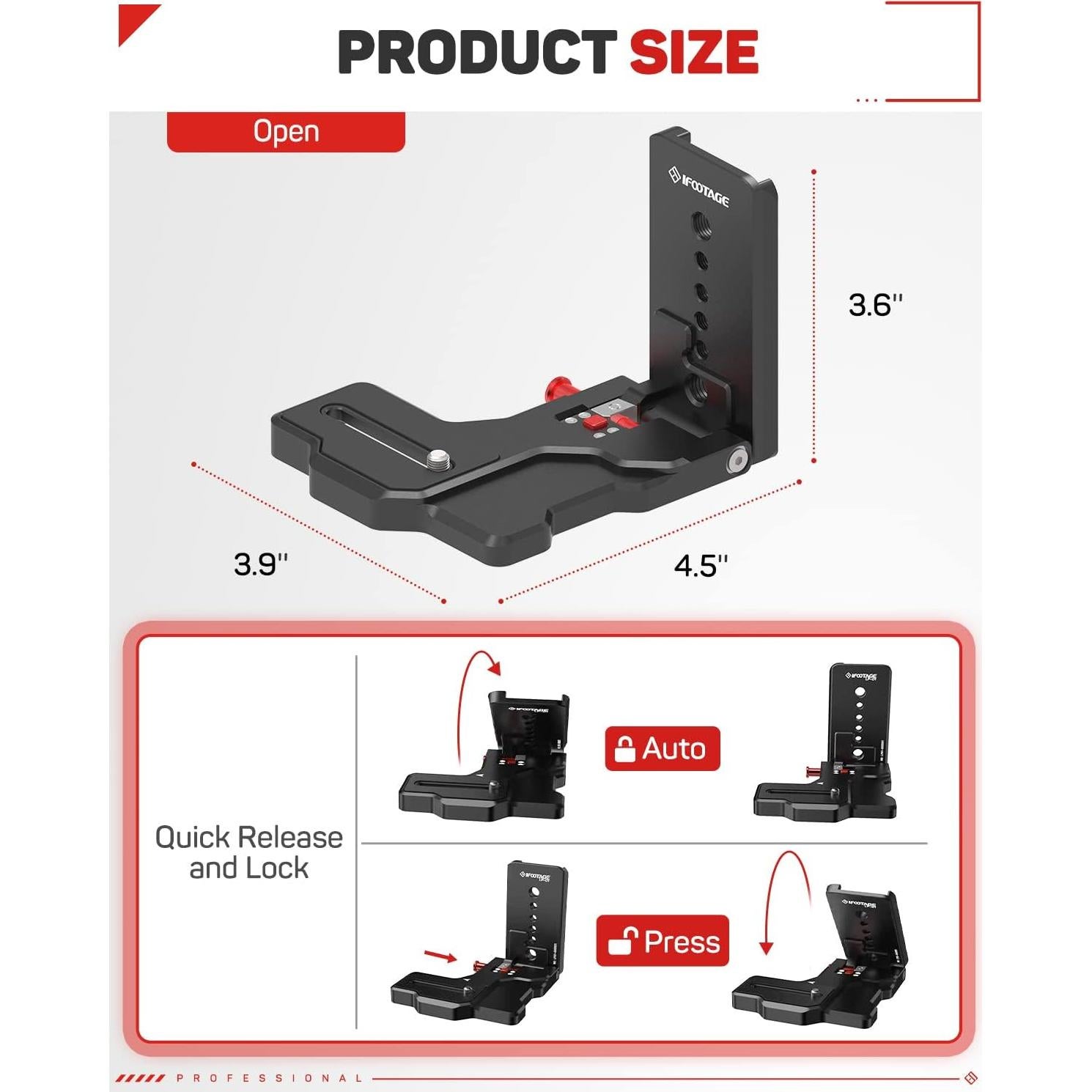 Placa de cámara en L IFOOTAGE LP-01 para Shark Slider Nano