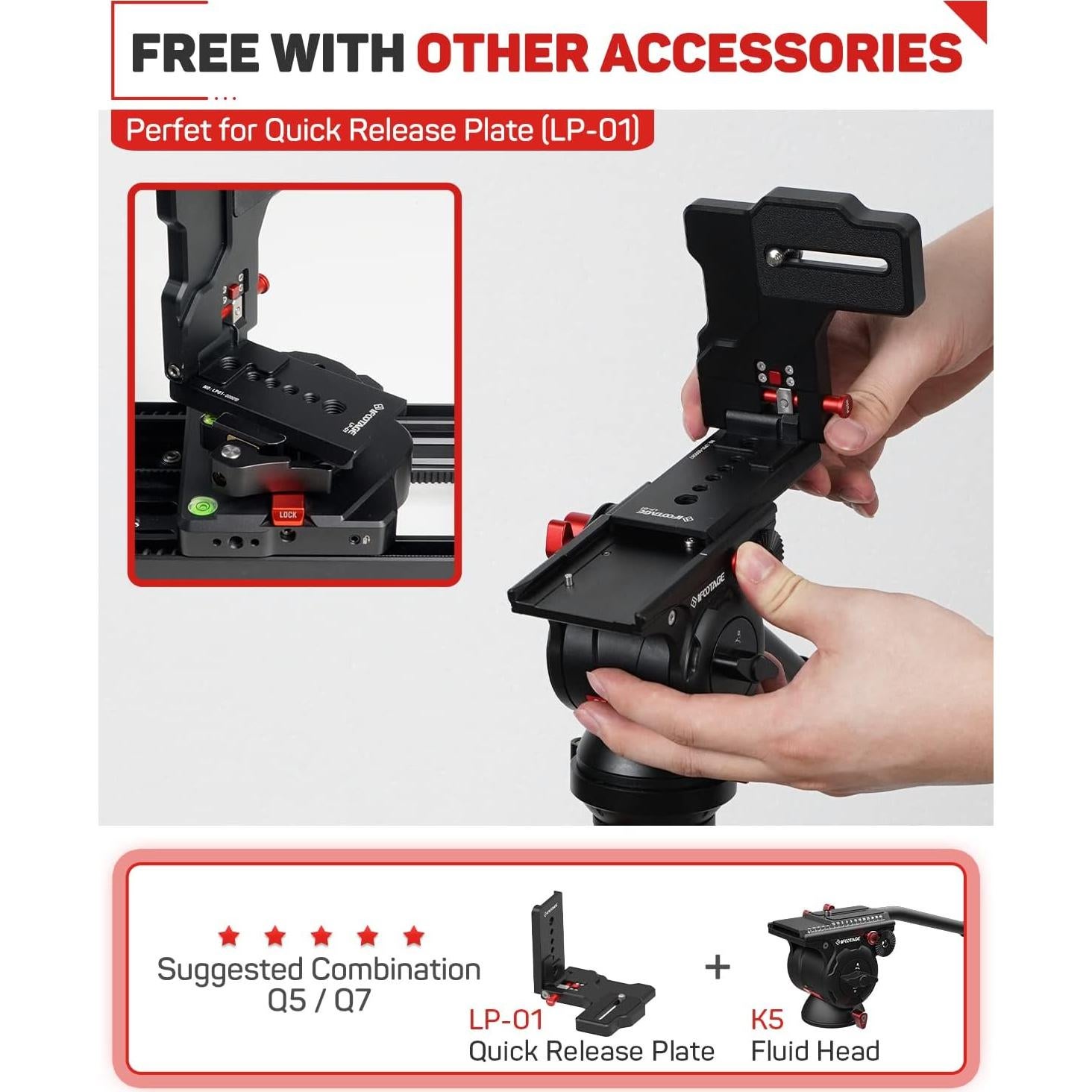 Placa de cámara en L IFOOTAGE LP-01 para Shark Slider Nano