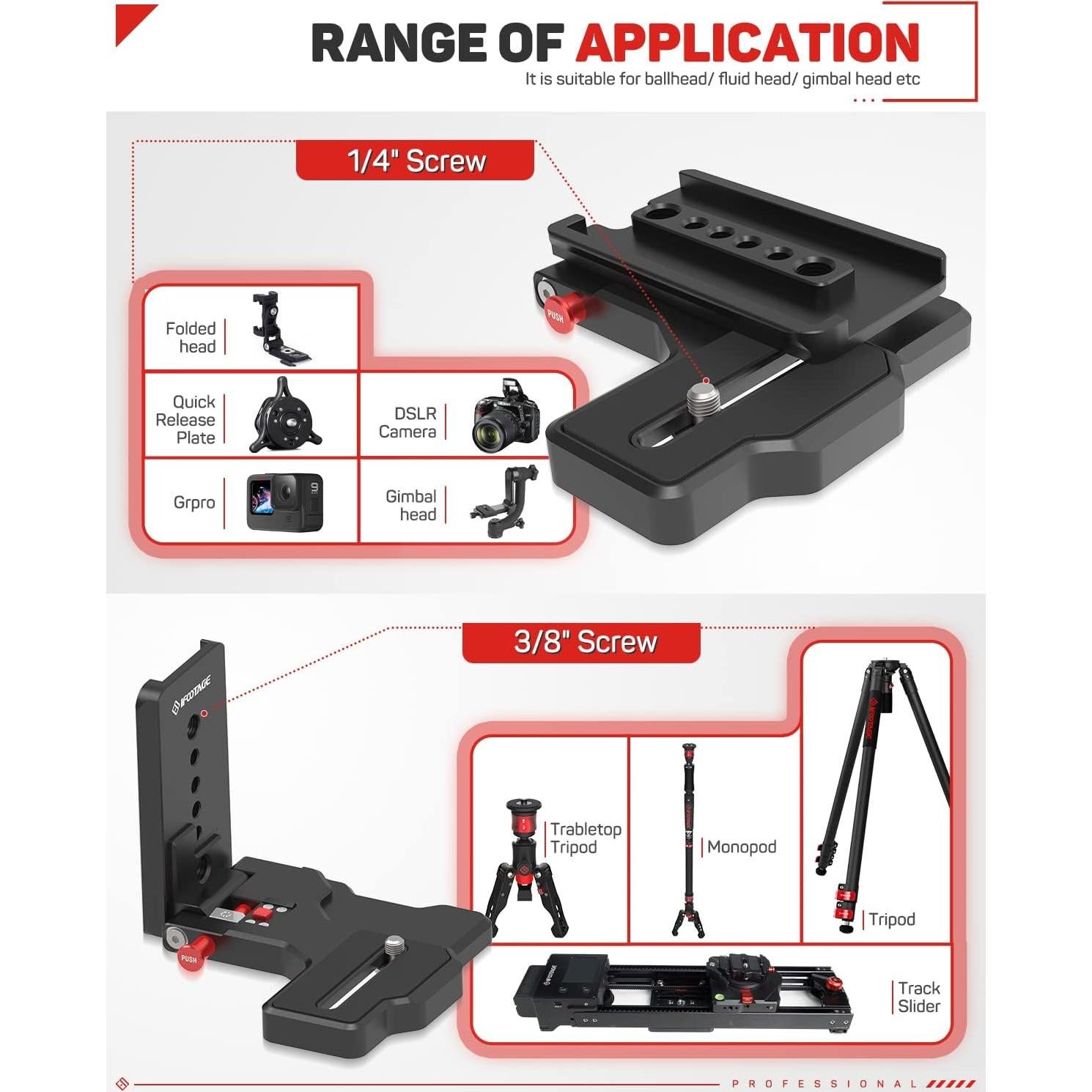Placa de cámara en L IFOOTAGE LP-01 para Shark Slider Nano