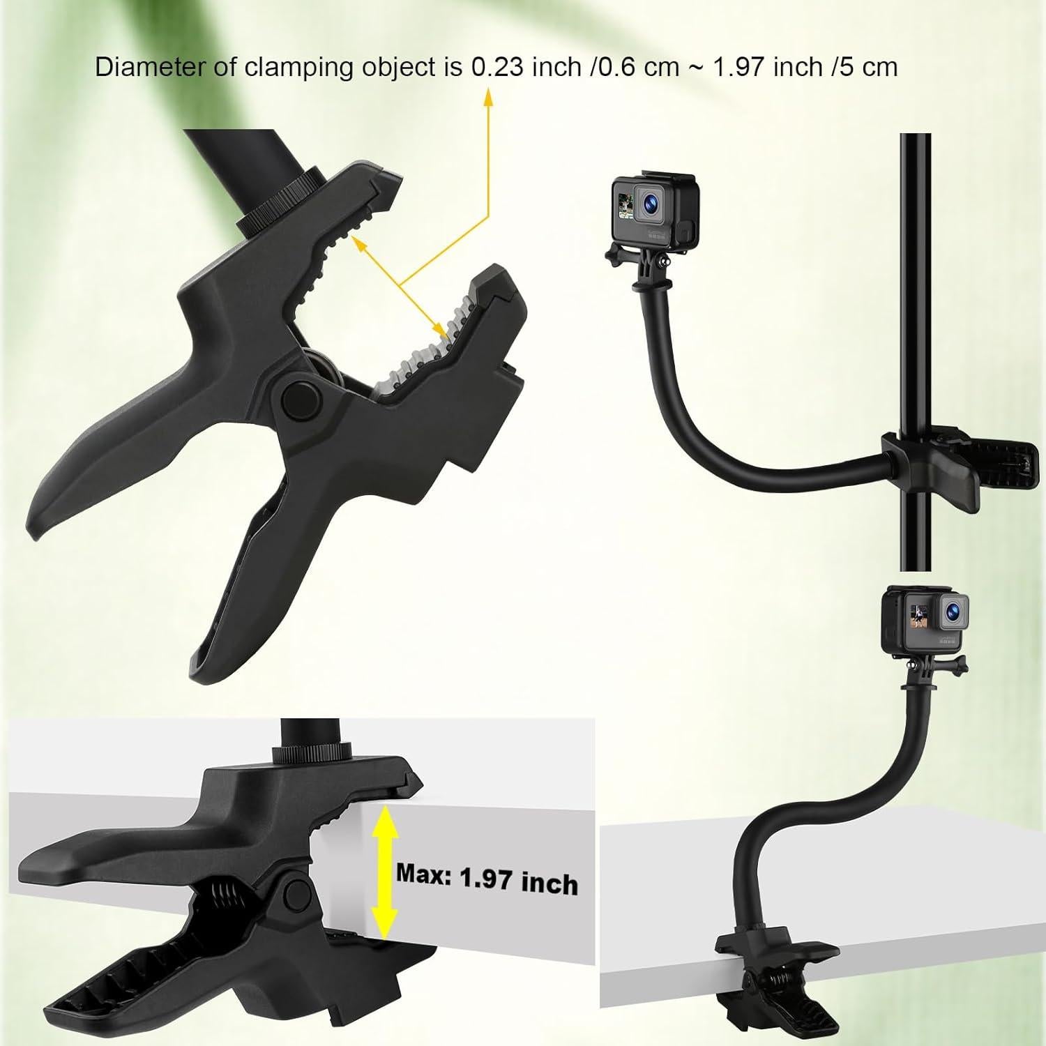 Soporte de Montaje Abrazadera Flex Jaws Mippko para Cámara de Acción