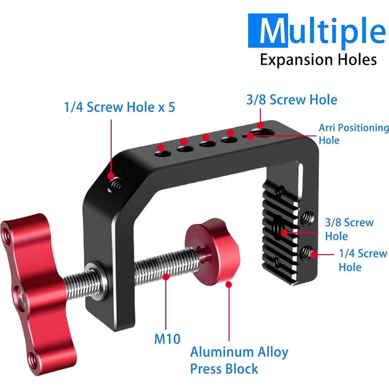 Soporte de cámara C Clamp LANXIRE con tornillo 1/4" y 3/8"