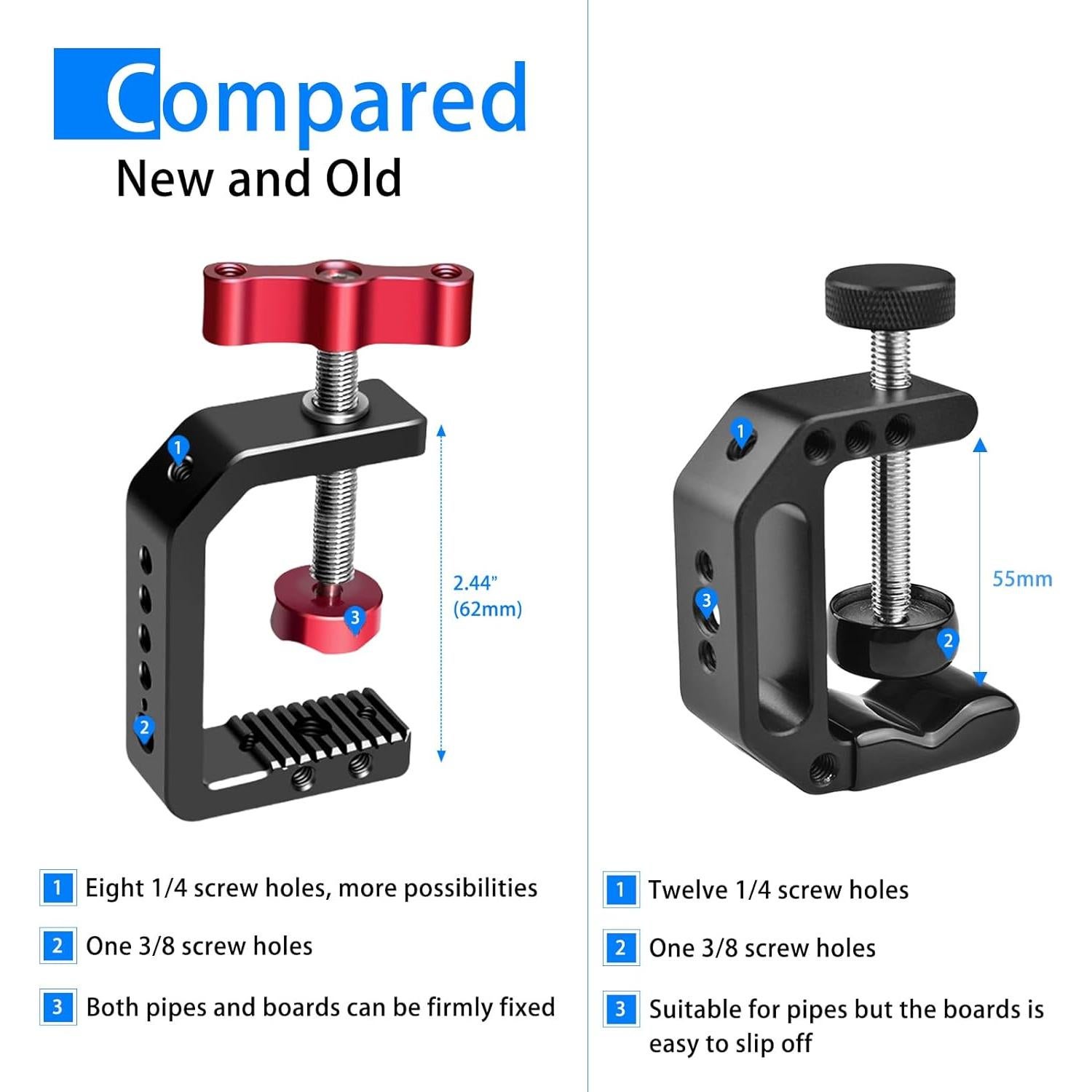 Soporte de cámara C Clamp LANXIRE con tornillo 1/4" y 3/8"