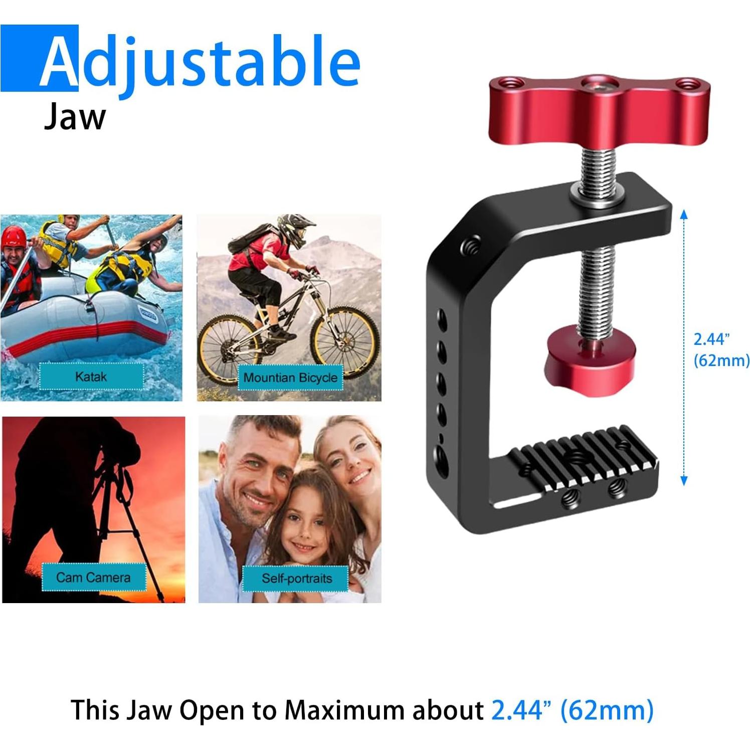 Soporte de cámara C Clamp LANXIRE con tornillo 1/4" y 3/8"