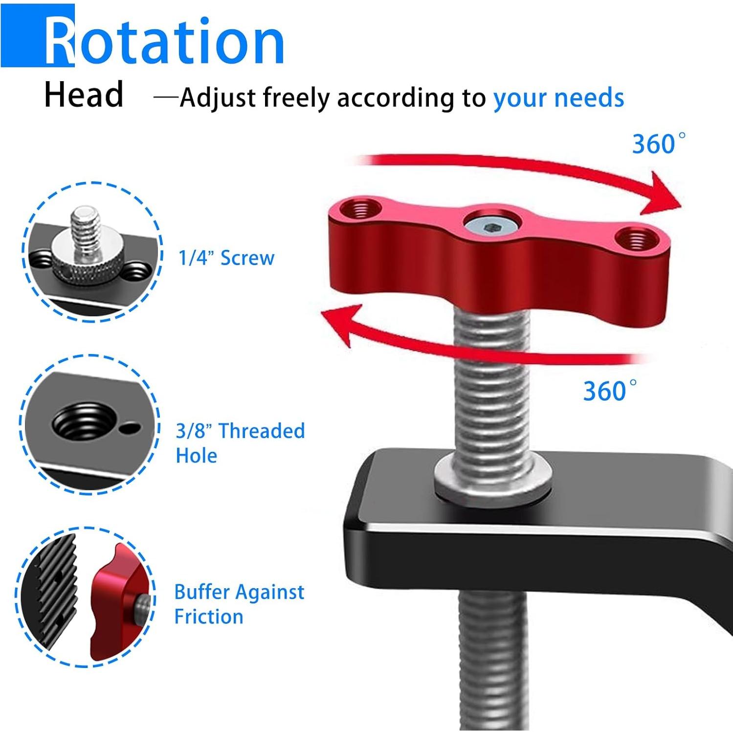 Soporte de cámara C Clamp LANXIRE con tornillo 1/4" y 3/8"