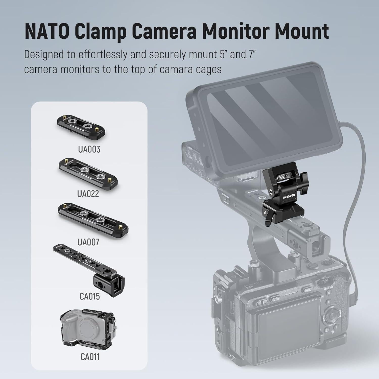 Soporte de Monitor NEEWER MA005 con Abrazadera NATO 5" a 7"