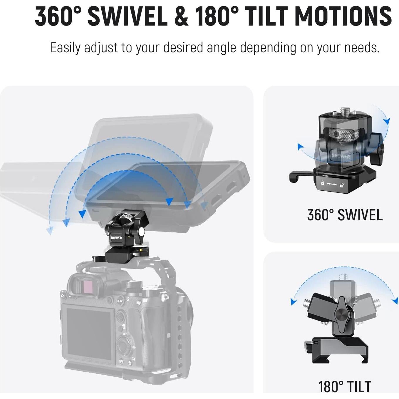 Soporte de Monitor NEEWER MA005 con Abrazadera NATO 5" a 7"