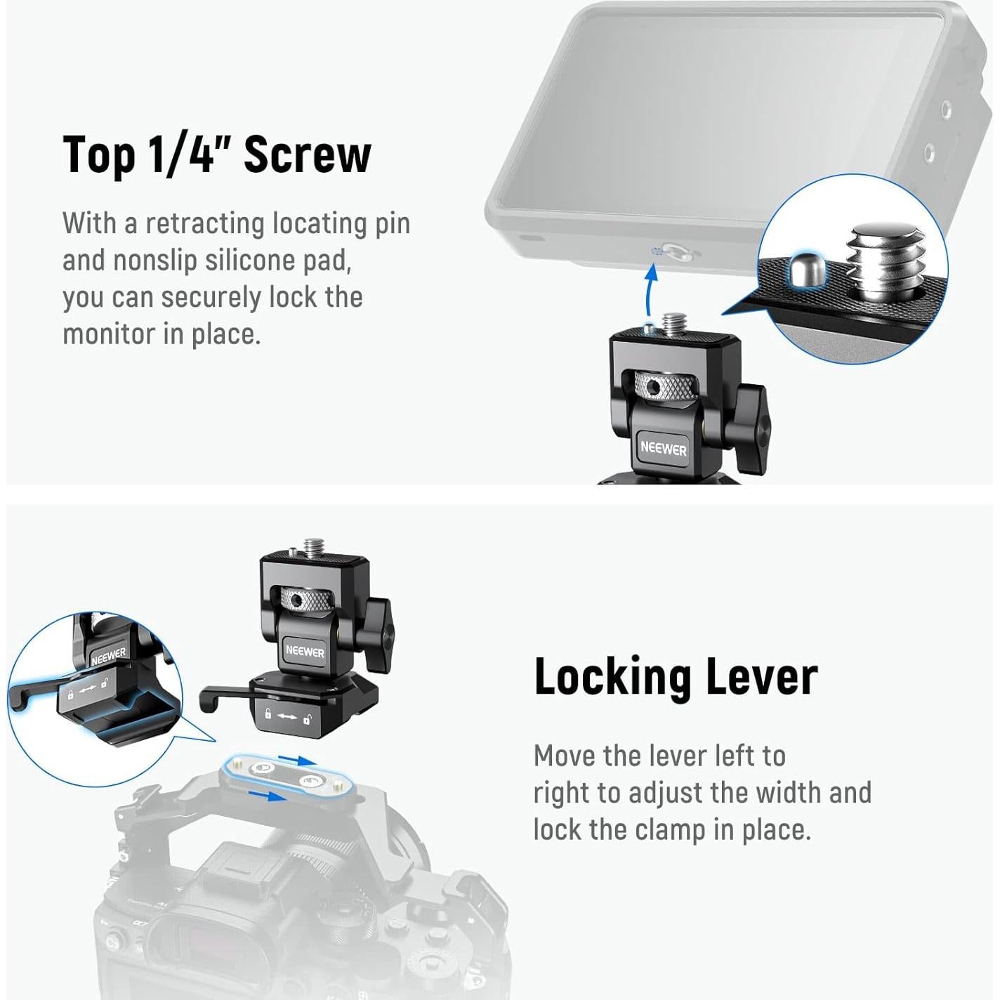 Soporte de Monitor NEEWER MA005 con Abrazadera NATO 5" a 7"