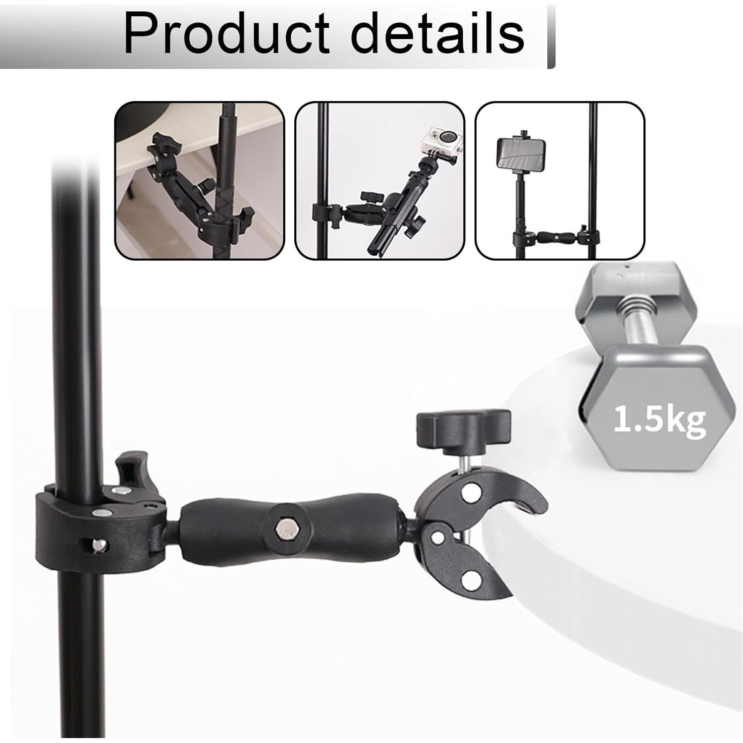 Soporte de cámara universal GUWENTAO con doble abrazadera 360°