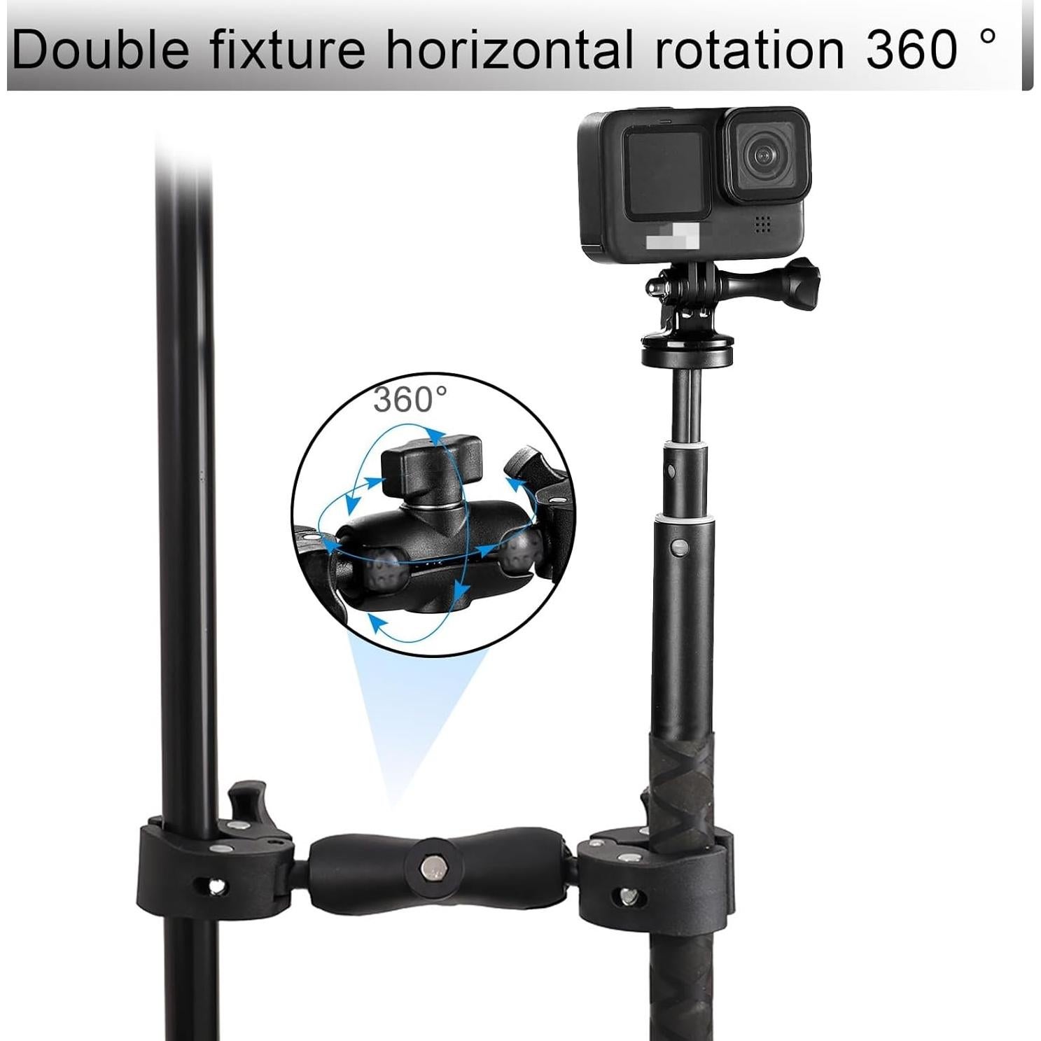 Soporte de cámara universal GUWENTAO con doble abrazadera 360°