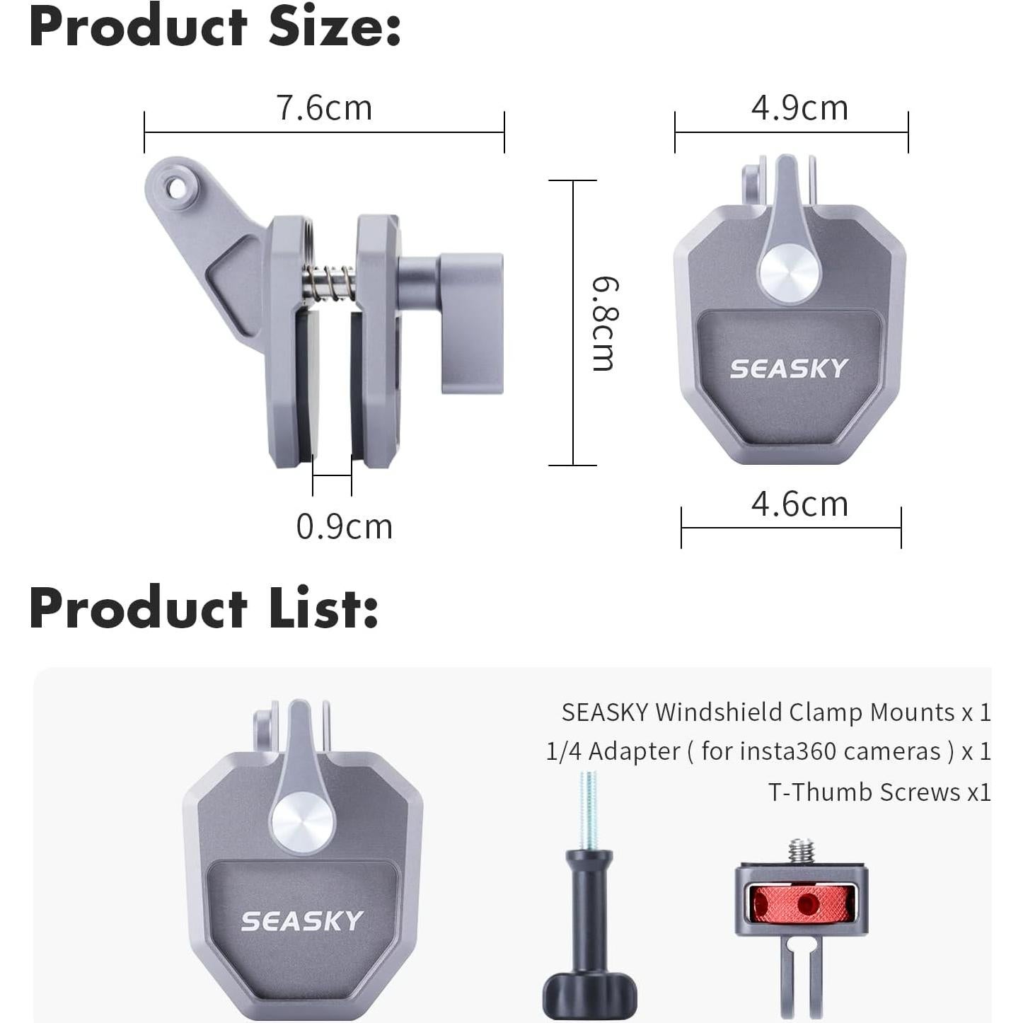 Soporte de Montaje Parabrisas SEASKY M02 para Cámara Deportiva