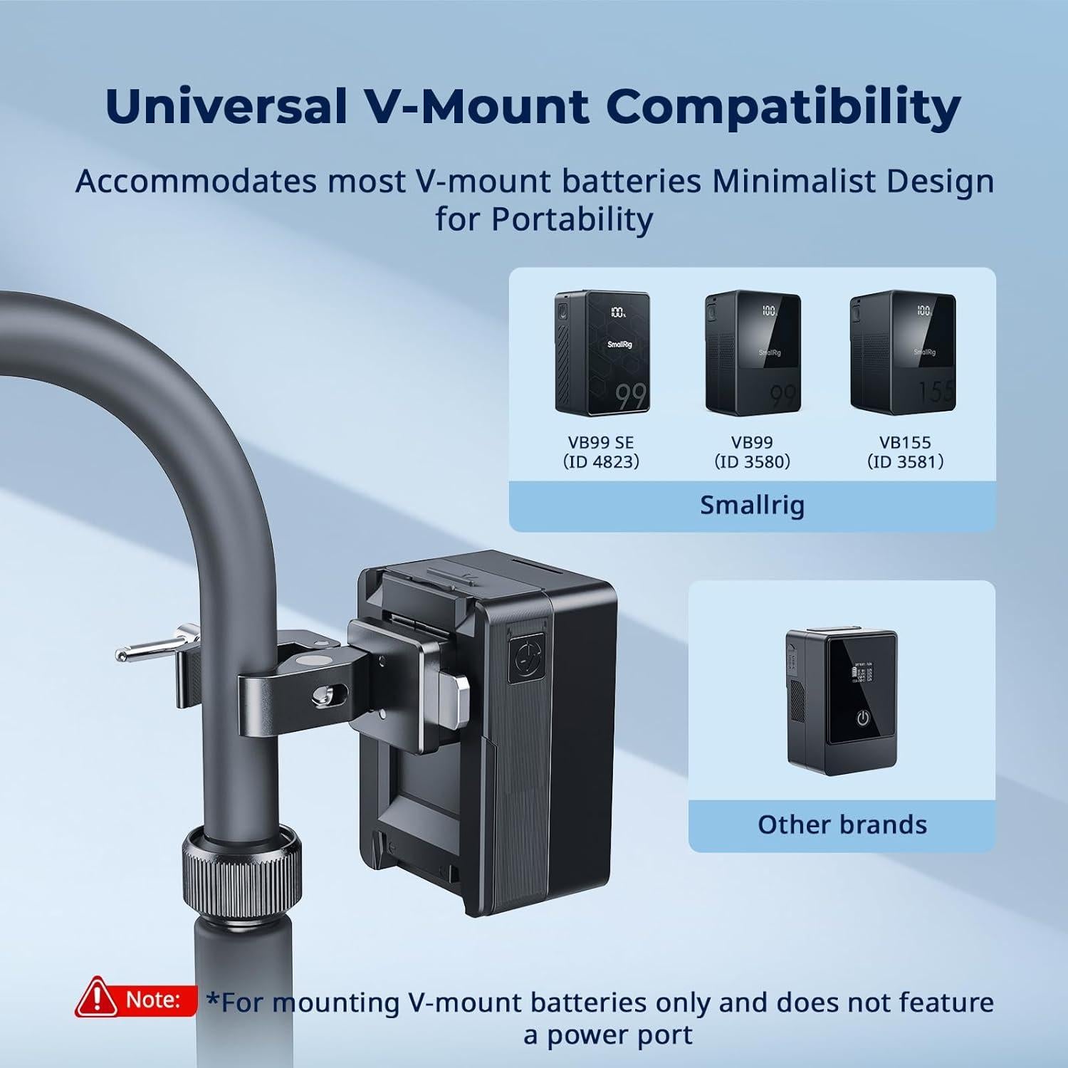 Abrazadera V-Mount Antideslizante SmallRig 5313 15-40mm 1.5kg