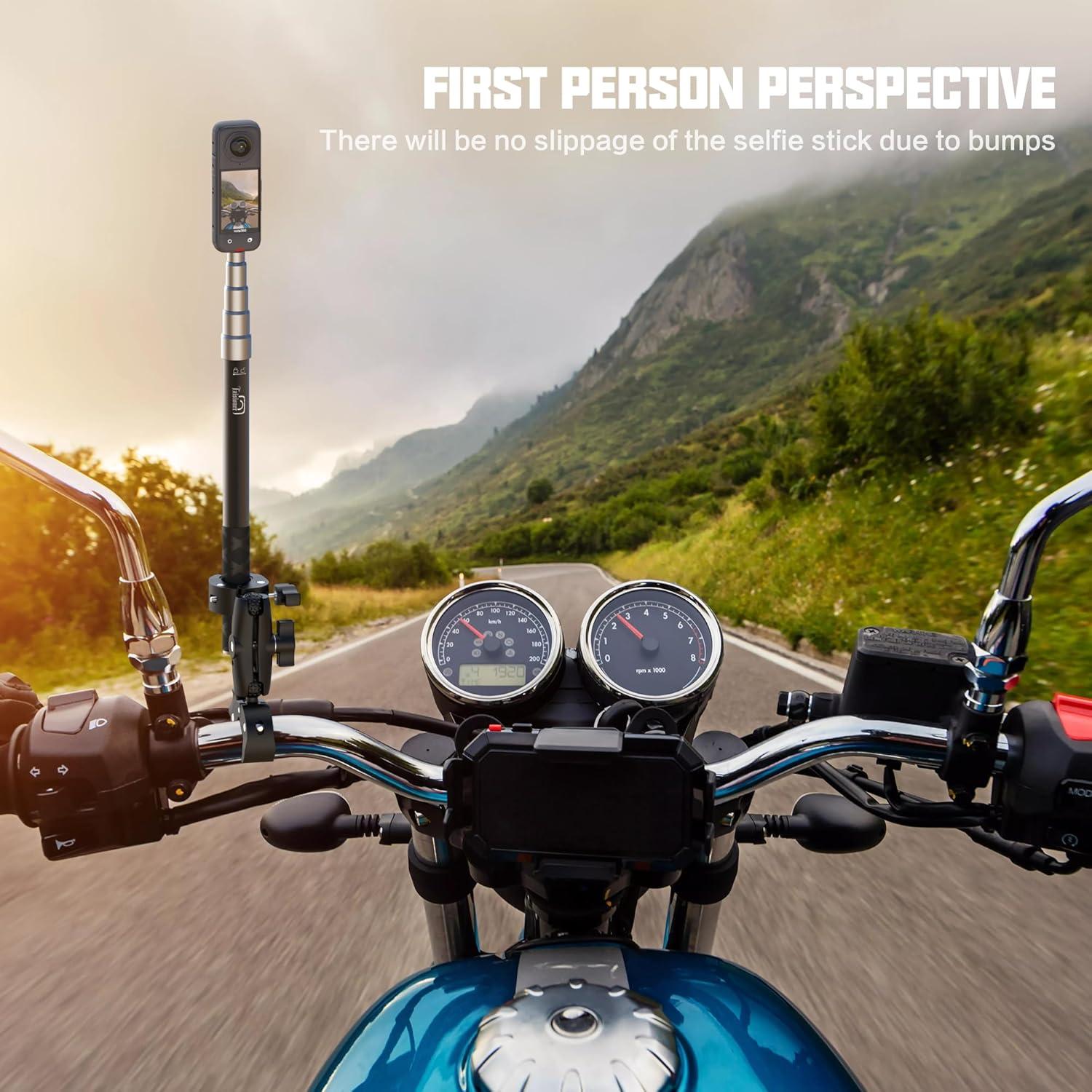 Soporte de Manillar para Motocicleta Taisioner con Palo de Selfie 150 cm