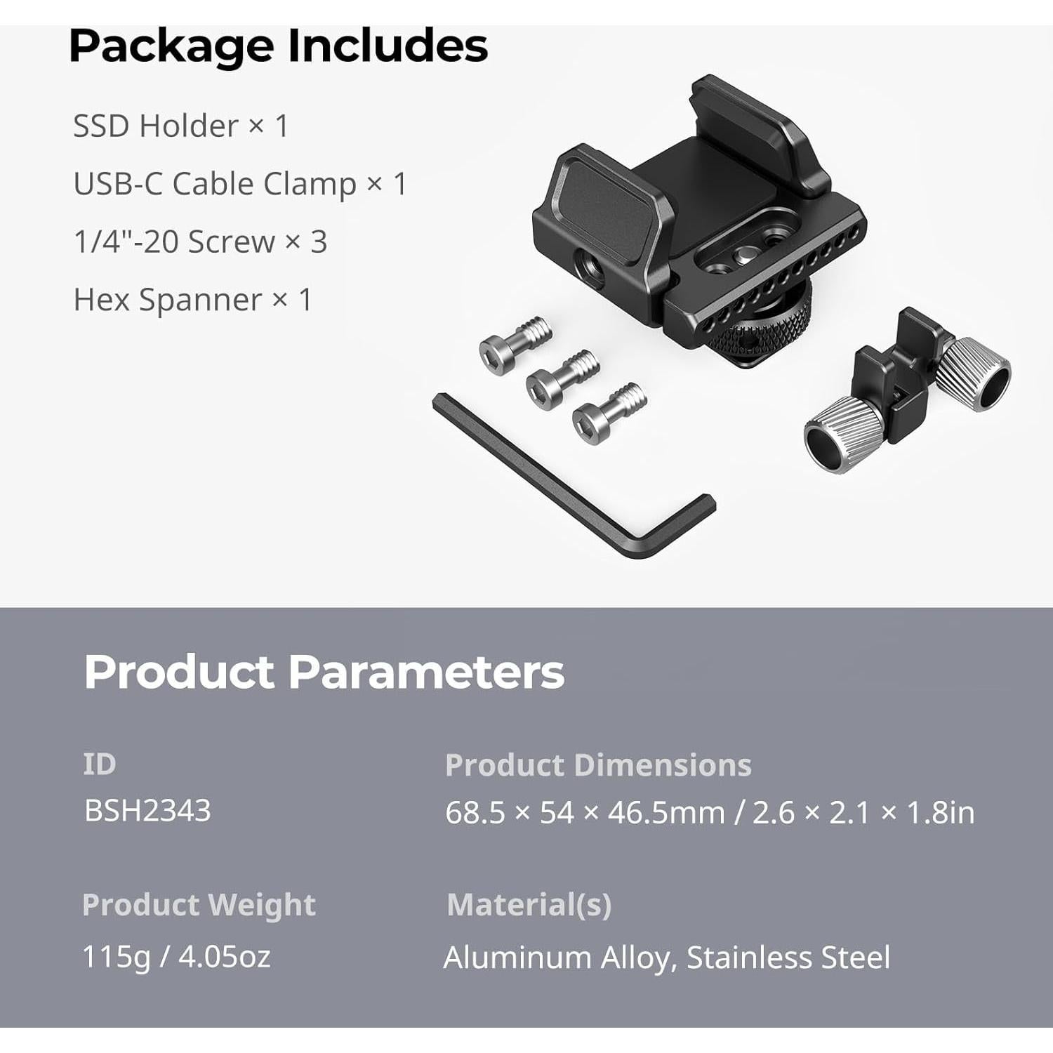 Soporte para SSD SMALLRIG BSH2343 para Samsung T5 y SanDisk