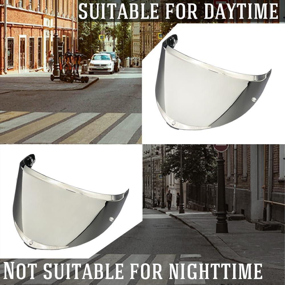 Visera de Casco BSTOP K6 Plata UV para Uso Diurno
