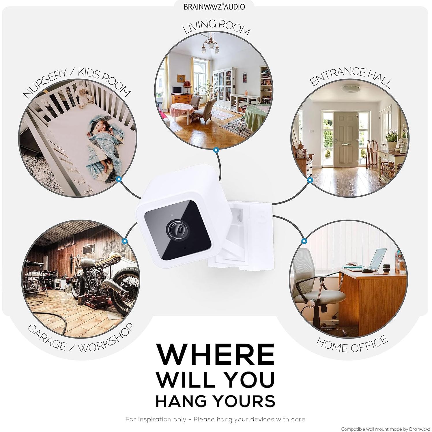 Soporte de Pared Brainwavz para Wyze Cam V3 y V4 - 3 Pack Blanco