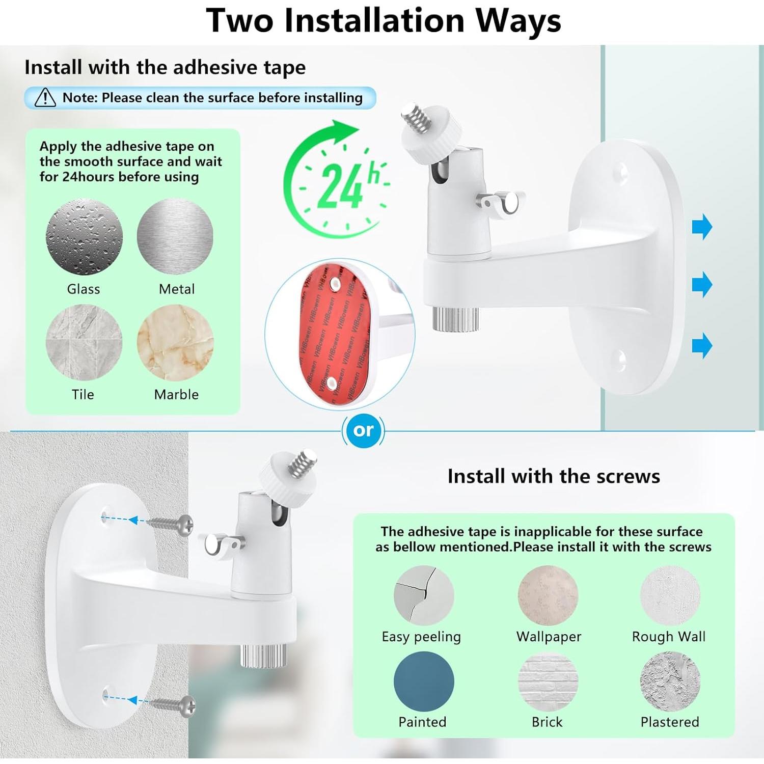Soporte de Pared Adhesivo 2 Unidades Annkoifu para Cámara Kasa/Tapo