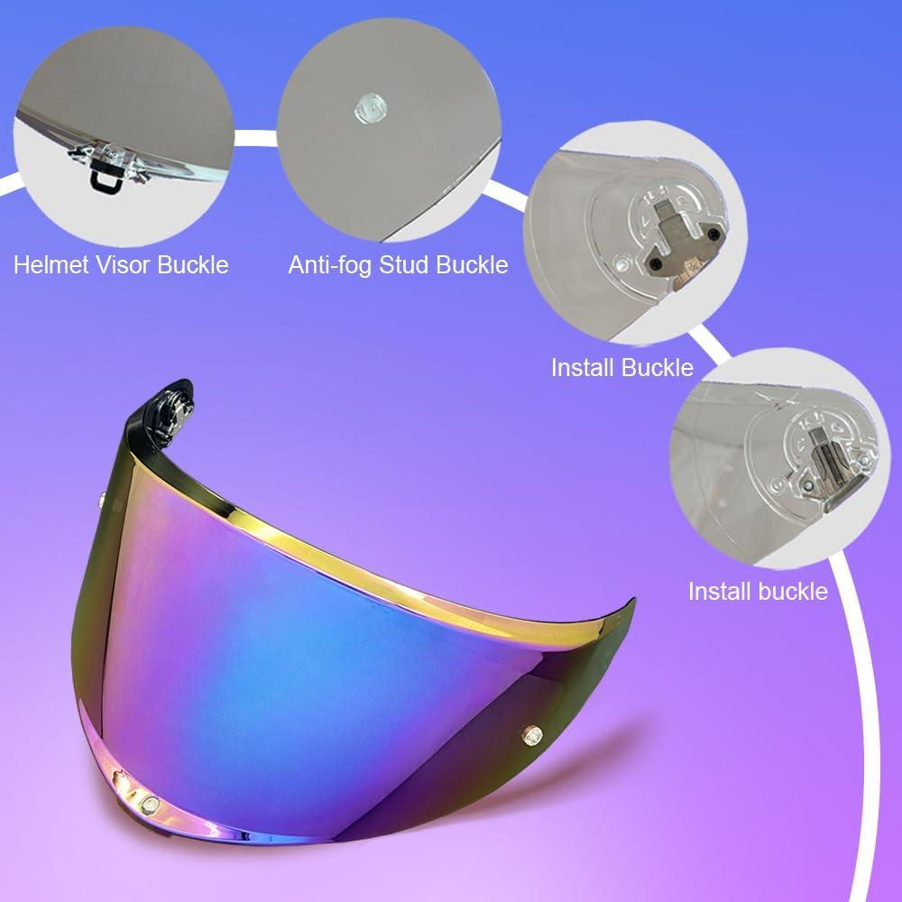 Visera de Casco BSTOP K6 Arcoíris UV para Uso Diurno