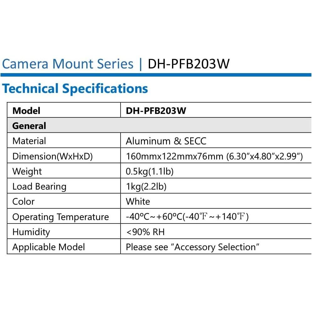 Soporte de Montaje en Pared Aluminio DH-PFB203W Blanco