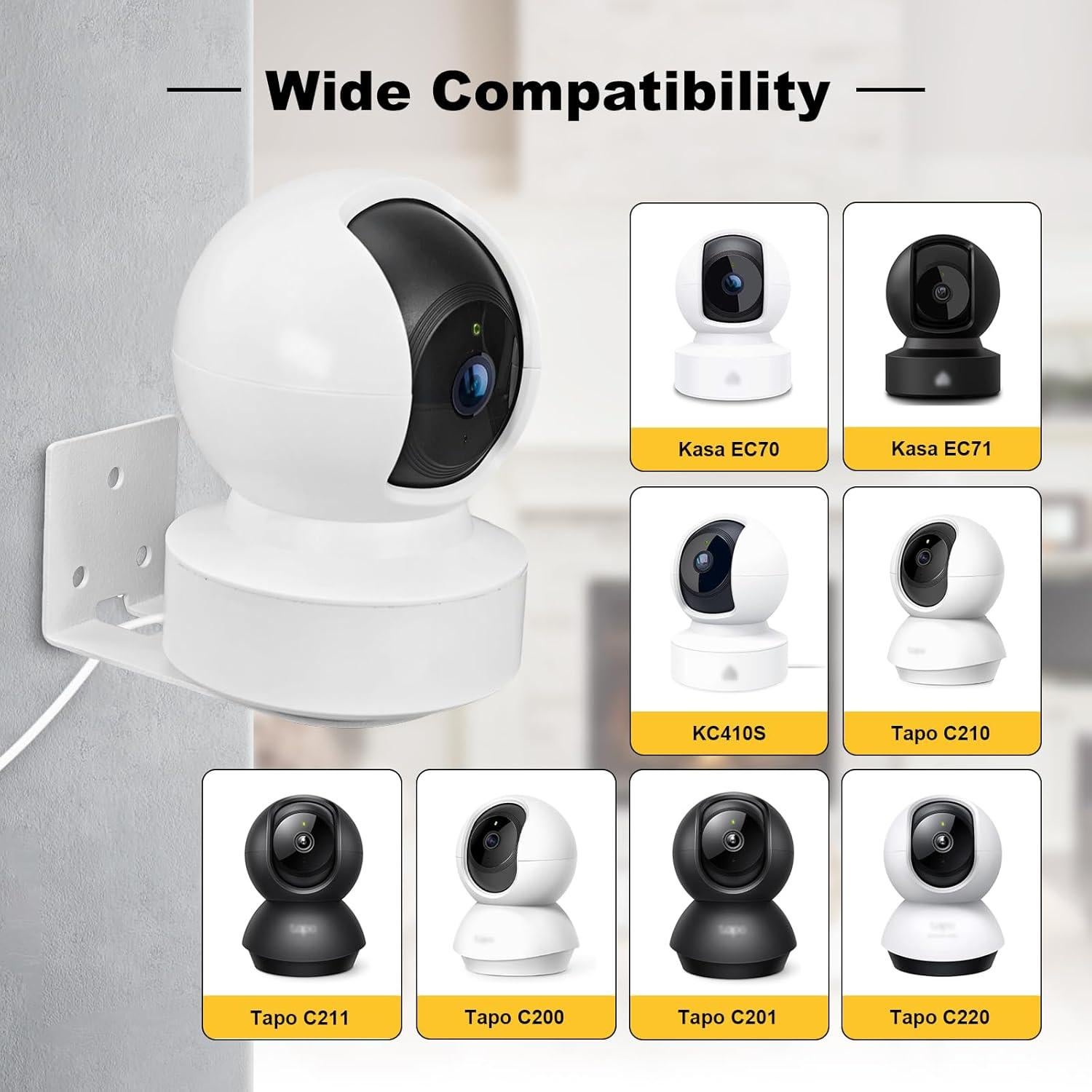 Soporte de Pared Metálico Kasa EC70 - 2 Piezas, Instalación Fácil