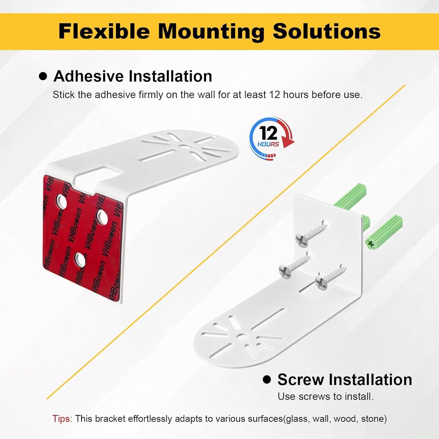 Soporte de Pared Metálico Kasa EC70 - 2 Piezas, Instalación Fácil