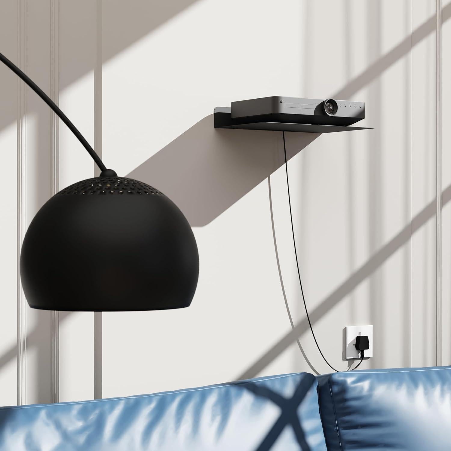 Estante Flotante Metálico PzewMo 32x20 cm Negro