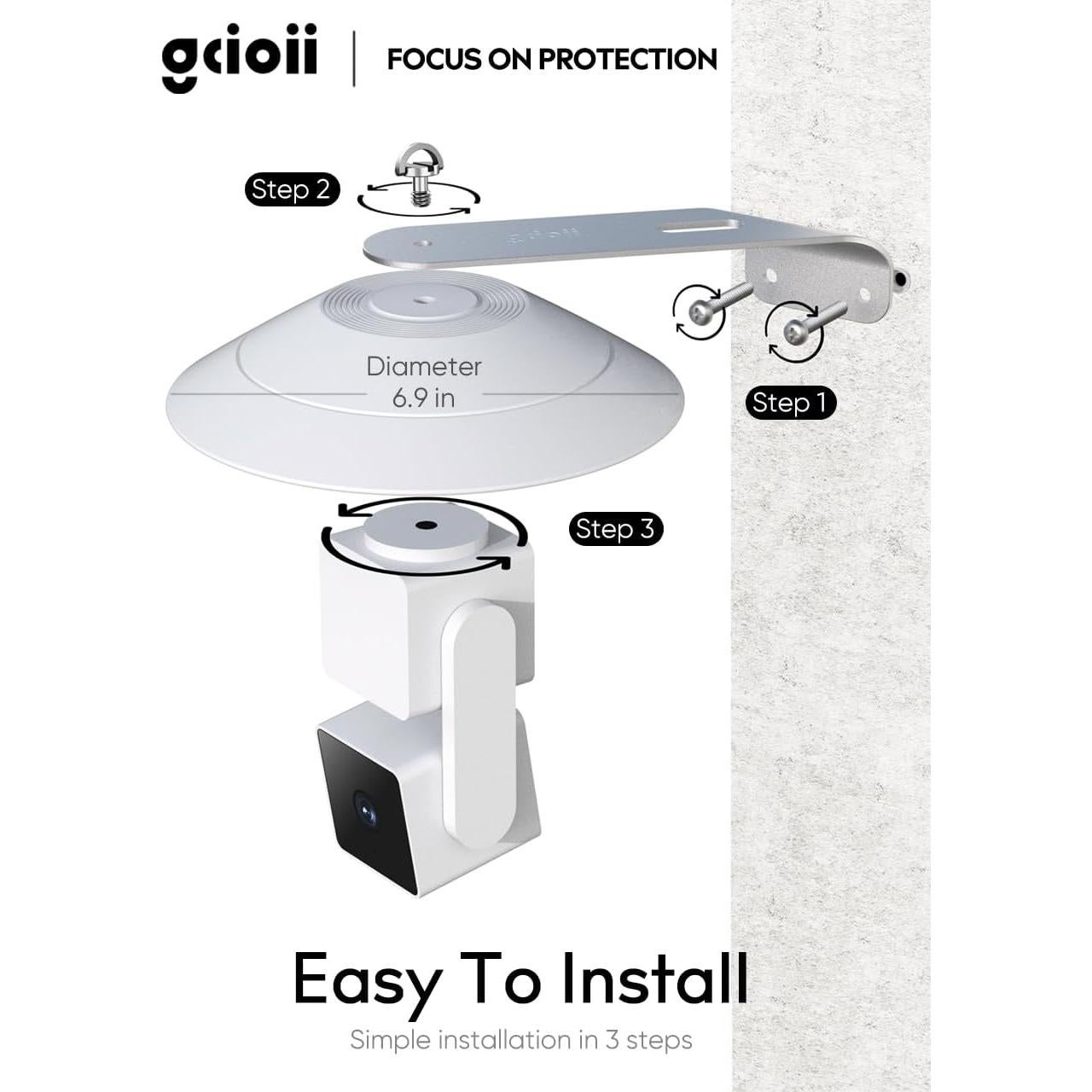 Soporte de Pared Gcioii para WYZE Cam Pan V3 - 2 Paquete Blanco