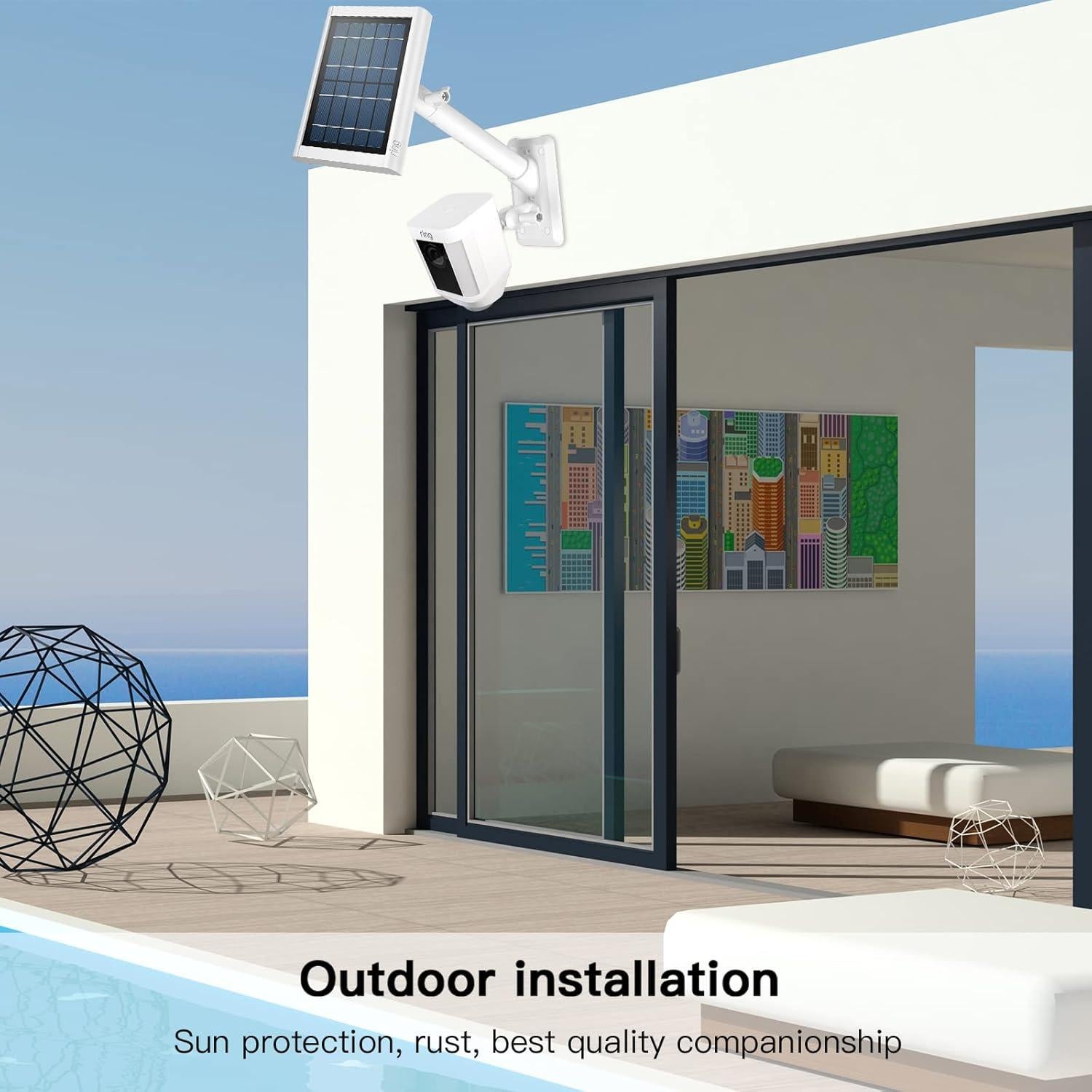 Soporte de Pared 2-en-1 HOLACA para Panel Solar y Cámara